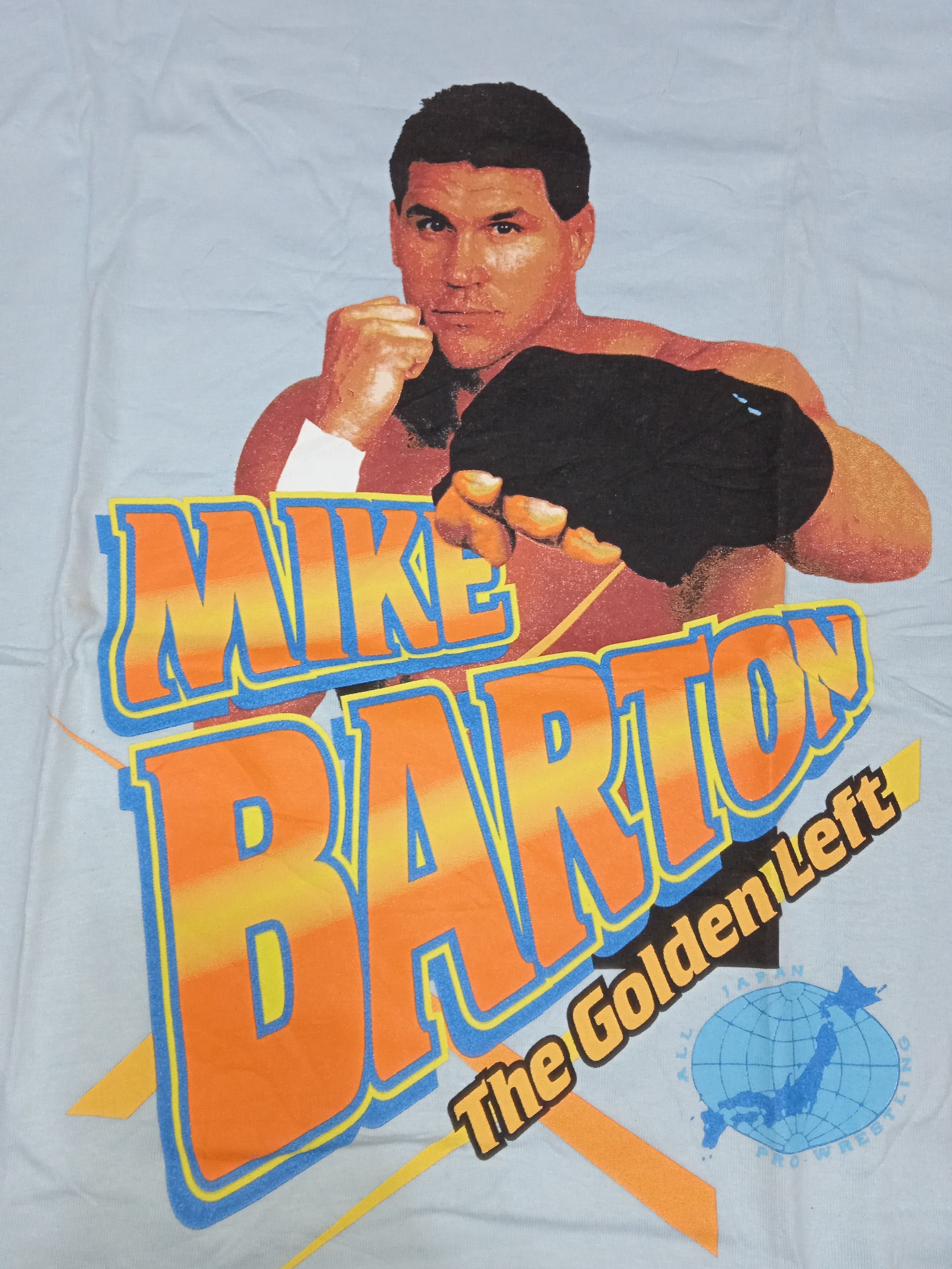 Vintage All Japan Pro Wrestling Mike Barton Bart Gunn T Shirt Size US L / EU 52-54 / 3 - 3 Thumbnail