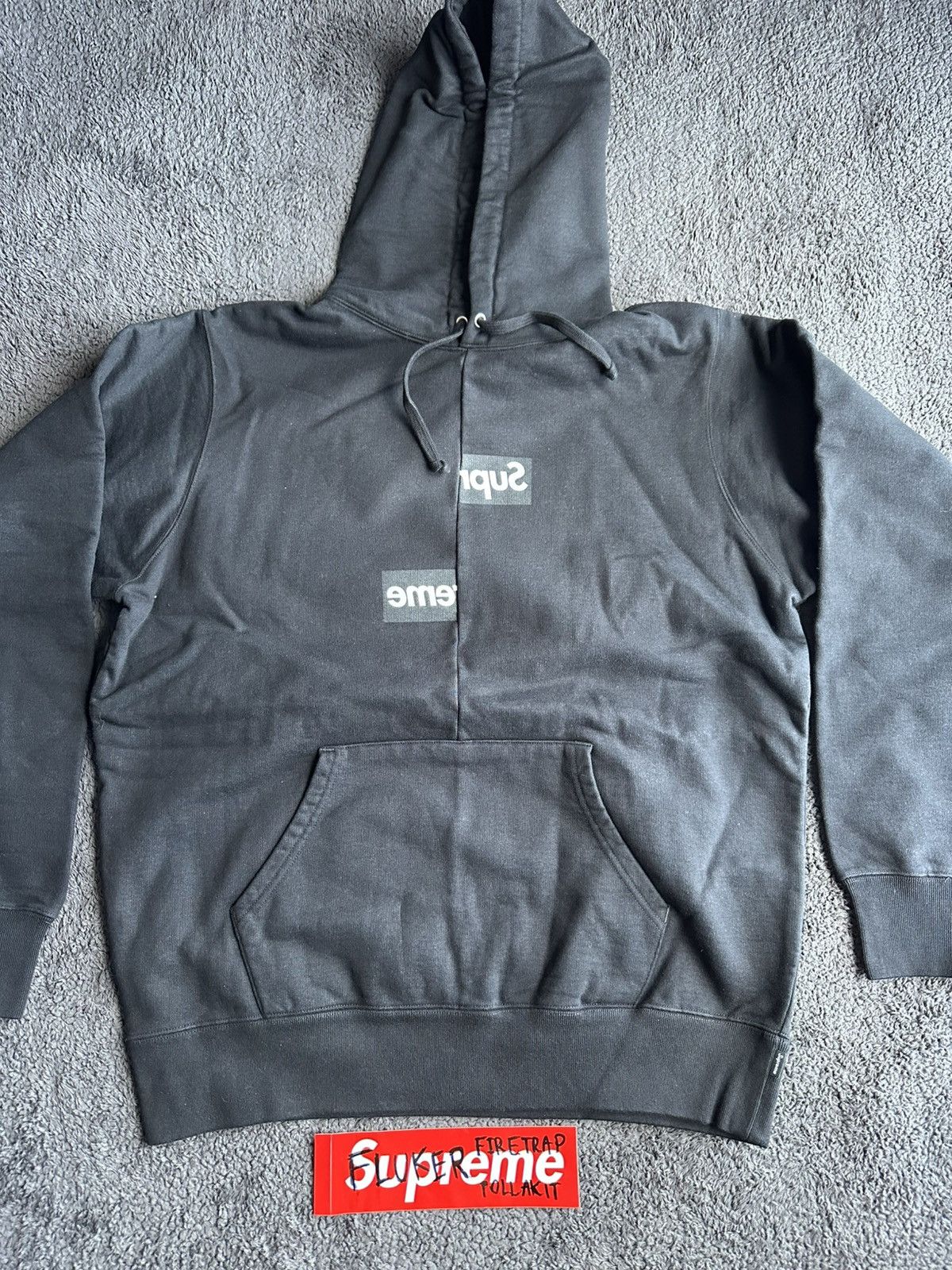 Supreme x CDG Split Box Logo Hoodie Size L NEW