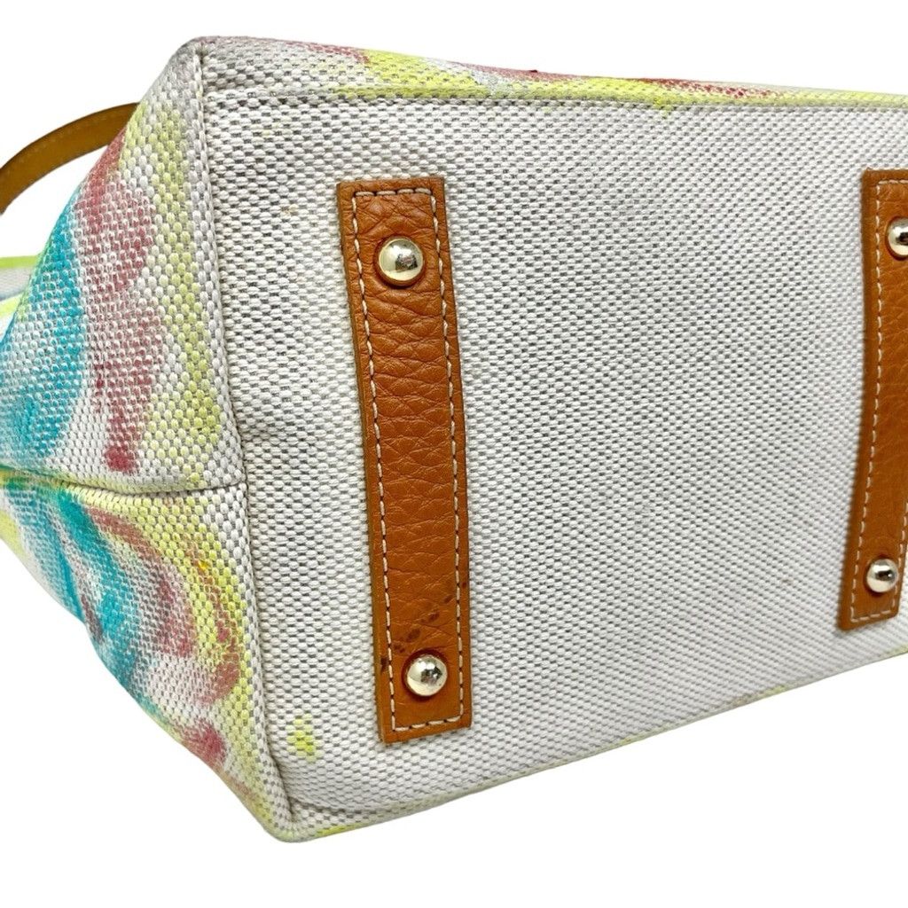 Dooney & Bourke Dooney & Bourke Canvas Leather Graffiti Multi Print Tote Bag Size ONE SIZE - 6 Thumbnail