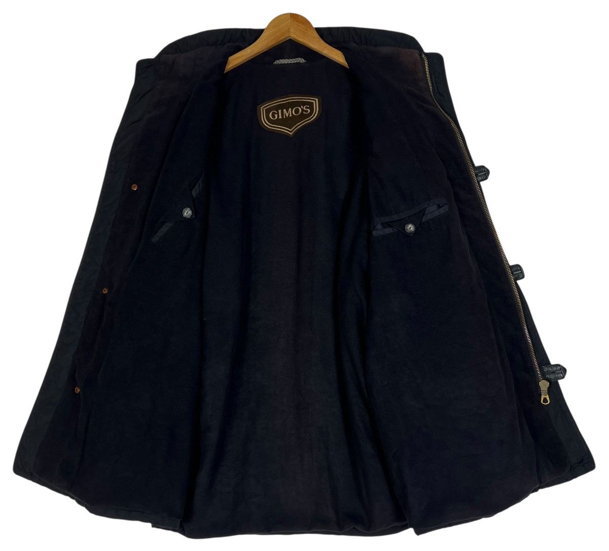 Gimo's Vintage Gimo’s Technical Jacket Black Leather Designer Coat Size US L / EU 52-54 / 3 - 3 Thumbnail