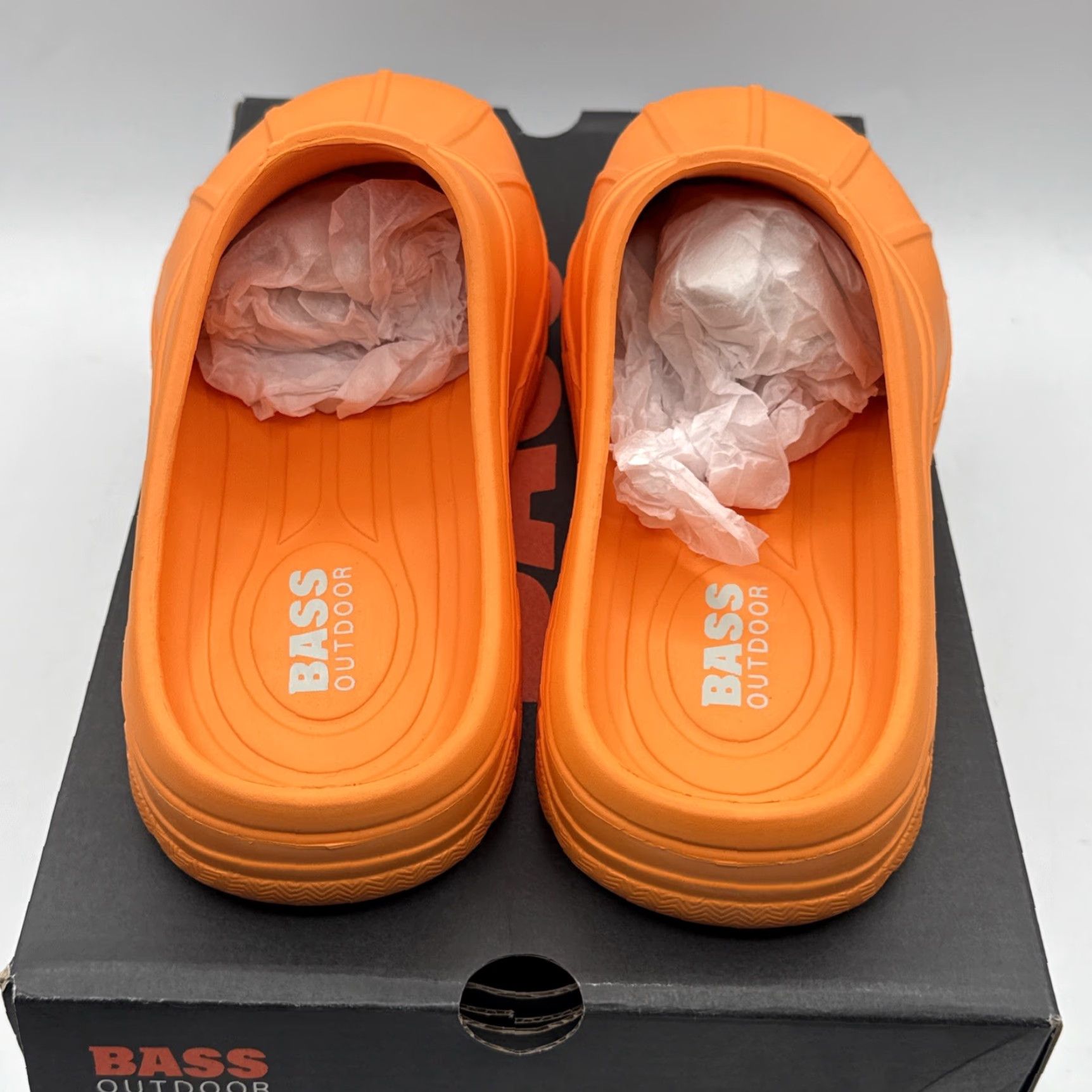Vintage BASS OUTDOOR Men's Slide Sandal - Size M6 W7 - Flame Orange - Lightweight, Water Resistant, Casual Size ONE SIZE - 6 Thumbnail