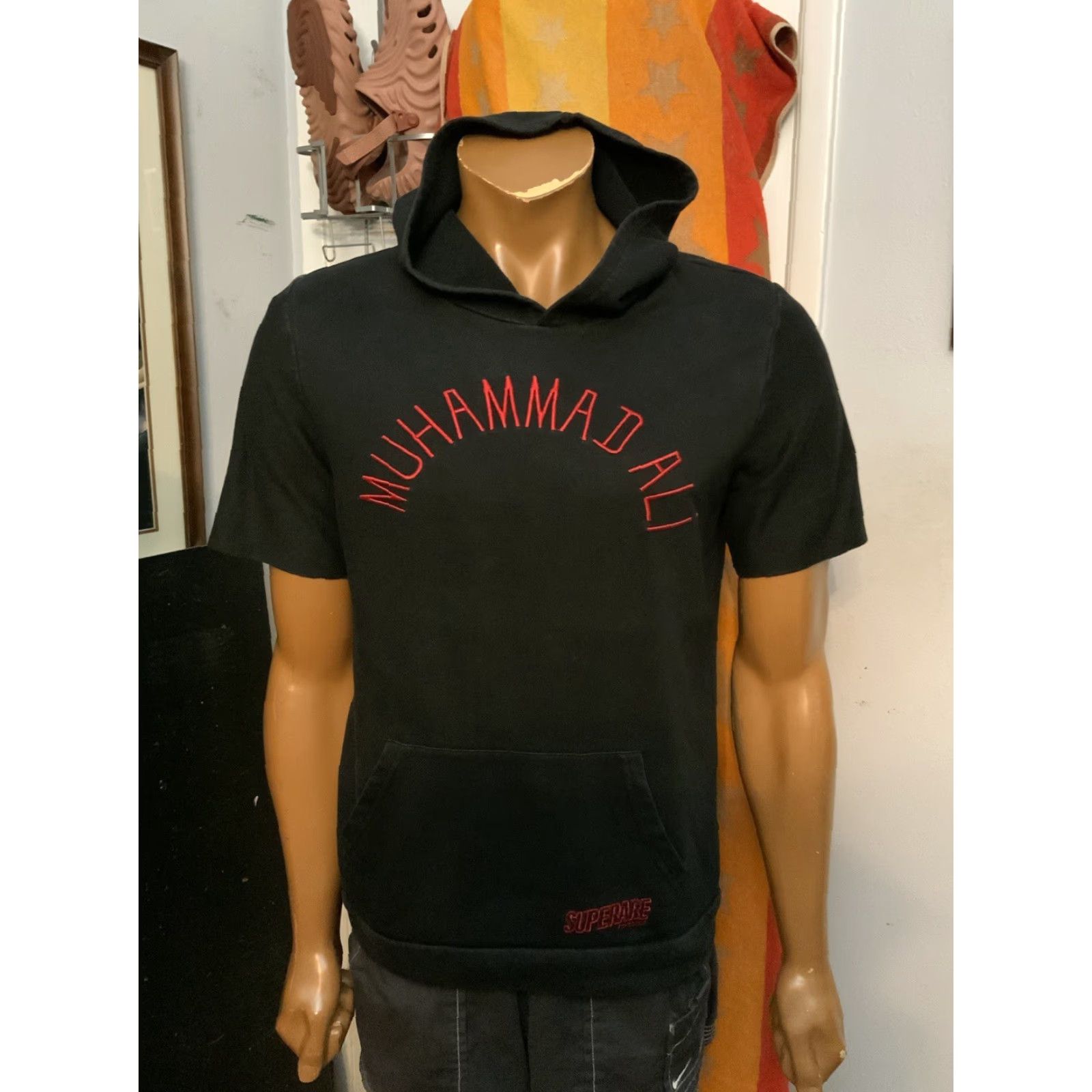 Vintage VINTAGE Superare X Muhammad Ali Fly Like Butterfly Sting Like Bee S/S Pullover Hoodie M Men Black Size US M / EU 48-50 / 2 - 7 Thumbnail