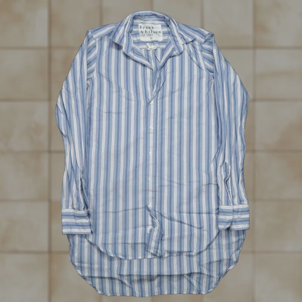 Frank & Eileen Frank & Eileen Shirt Womens XS Blue Stripe Long Sleeve Button Up VINTAGE? No, not vintage. Size XS / US 0-2 / IT 36-38 - 1 Thumbnail