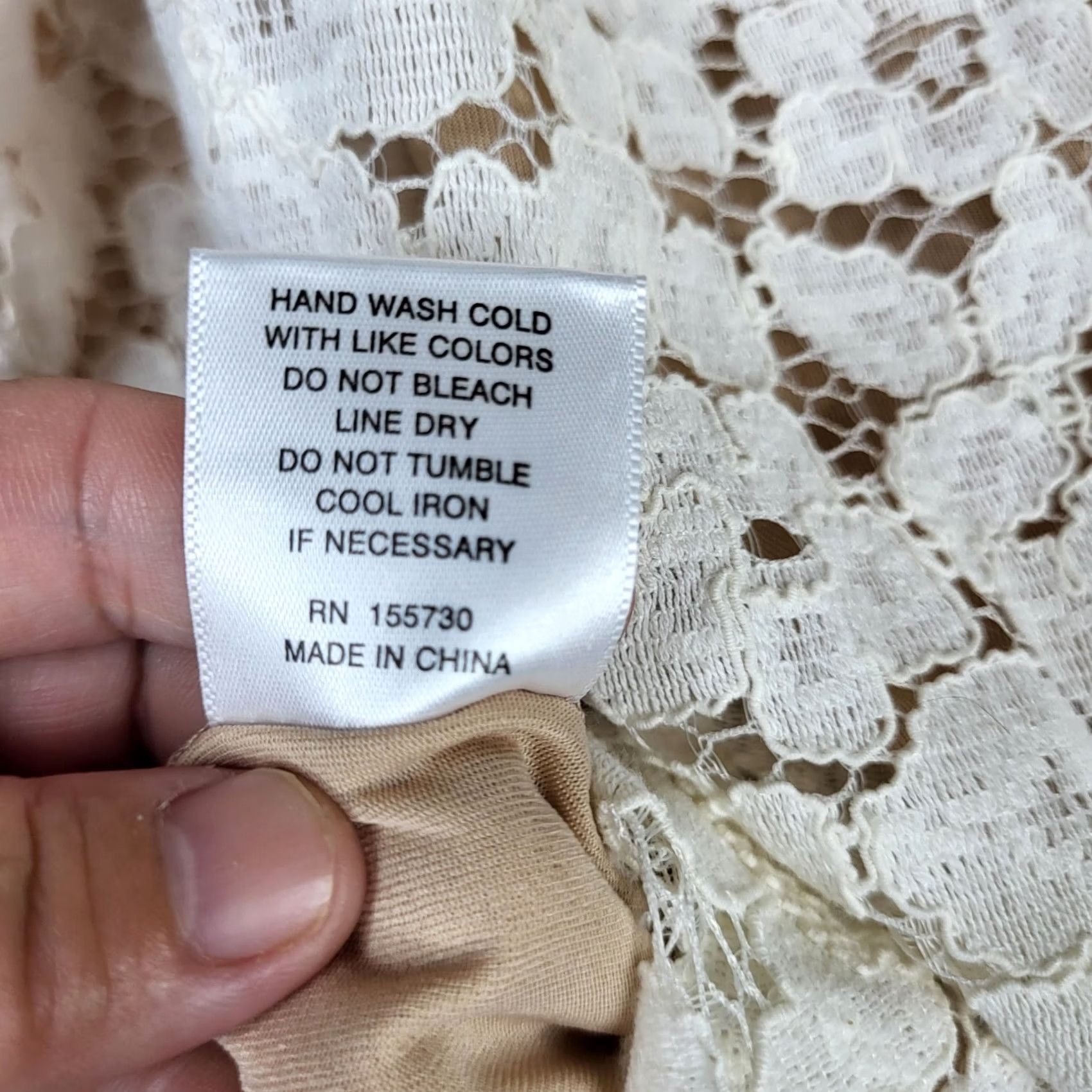 Vintage Rose + Olive Blouse Womens L Ivory Sleeveless Lined Crew Neck Knit Cotton Blend Plus Size Shirt Top Size L / US 10 / IT 46 - 5 Thumbnail