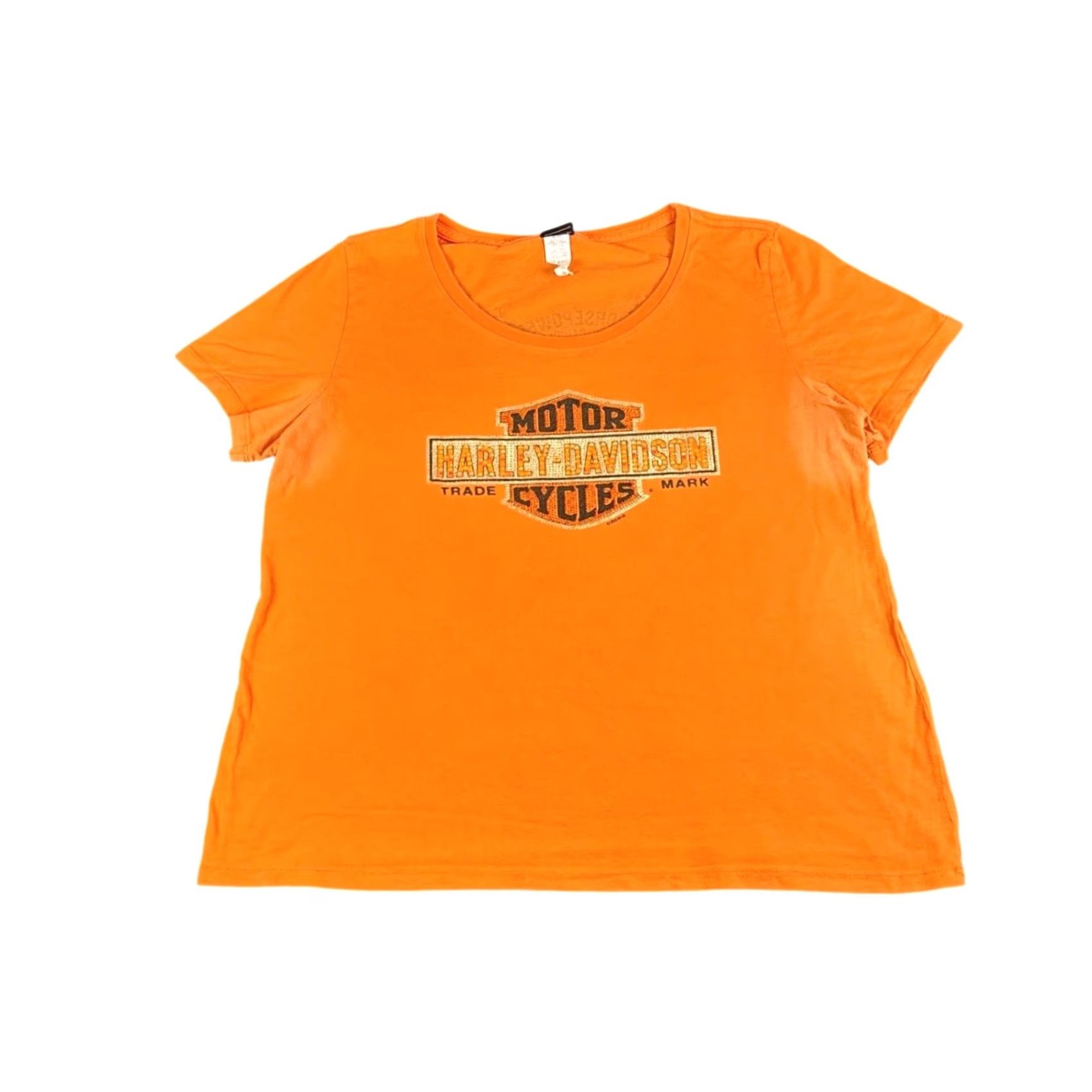Harley Davidson Harley-Davidson Womens Orange Rhinestone Logo Graphic T-Shirt XL Shirt Women Orange Rhinestone Harley-Davidson T-Shirt 14W Mens? no, Womens XL 14W XL Size XL / US 12-14 / IT 48-50 - 2 Thumbnail