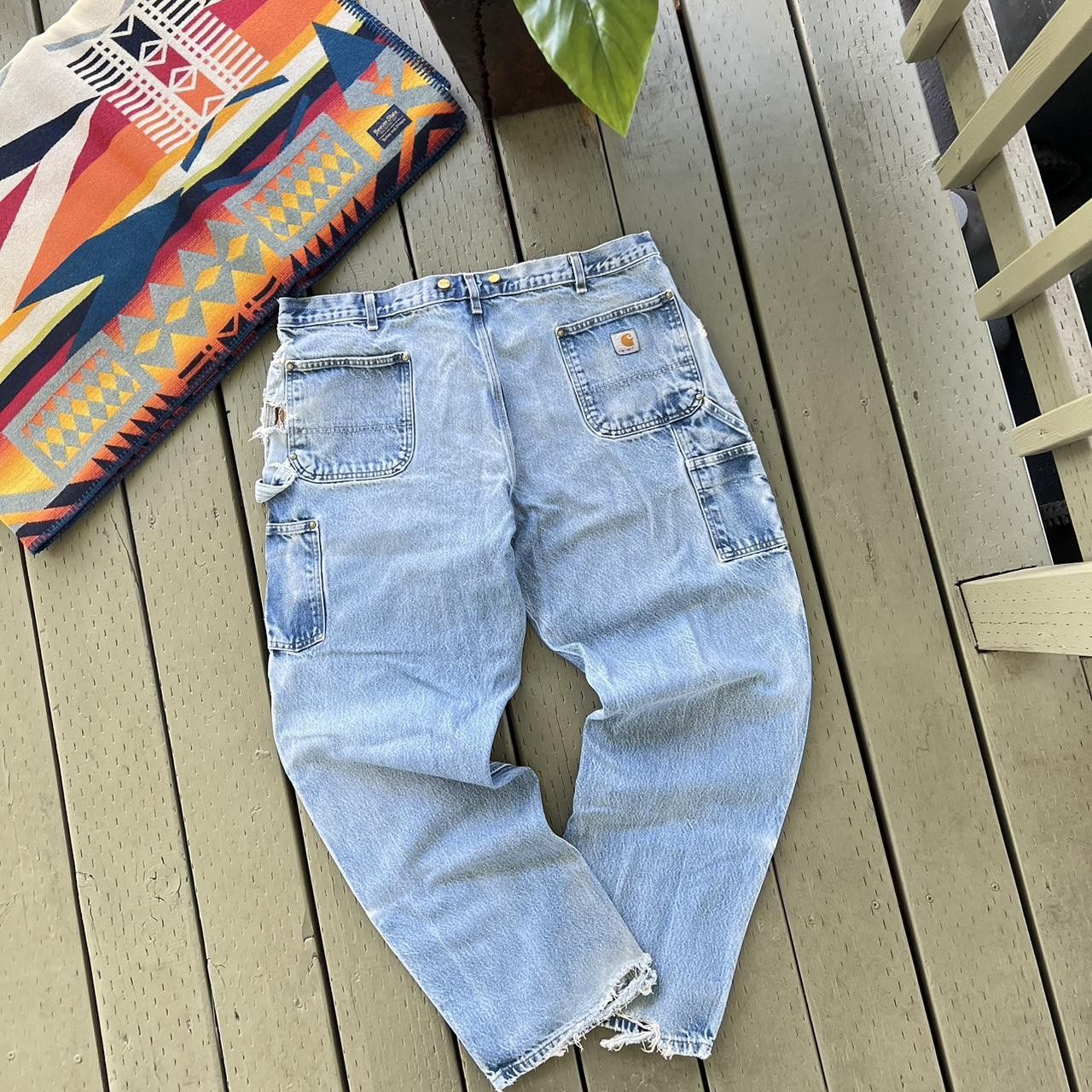 Vintage Vintage Y2K blue Carhartt double knee work carpenter pants Size US 38 / EU 54 - 3 Thumbnail