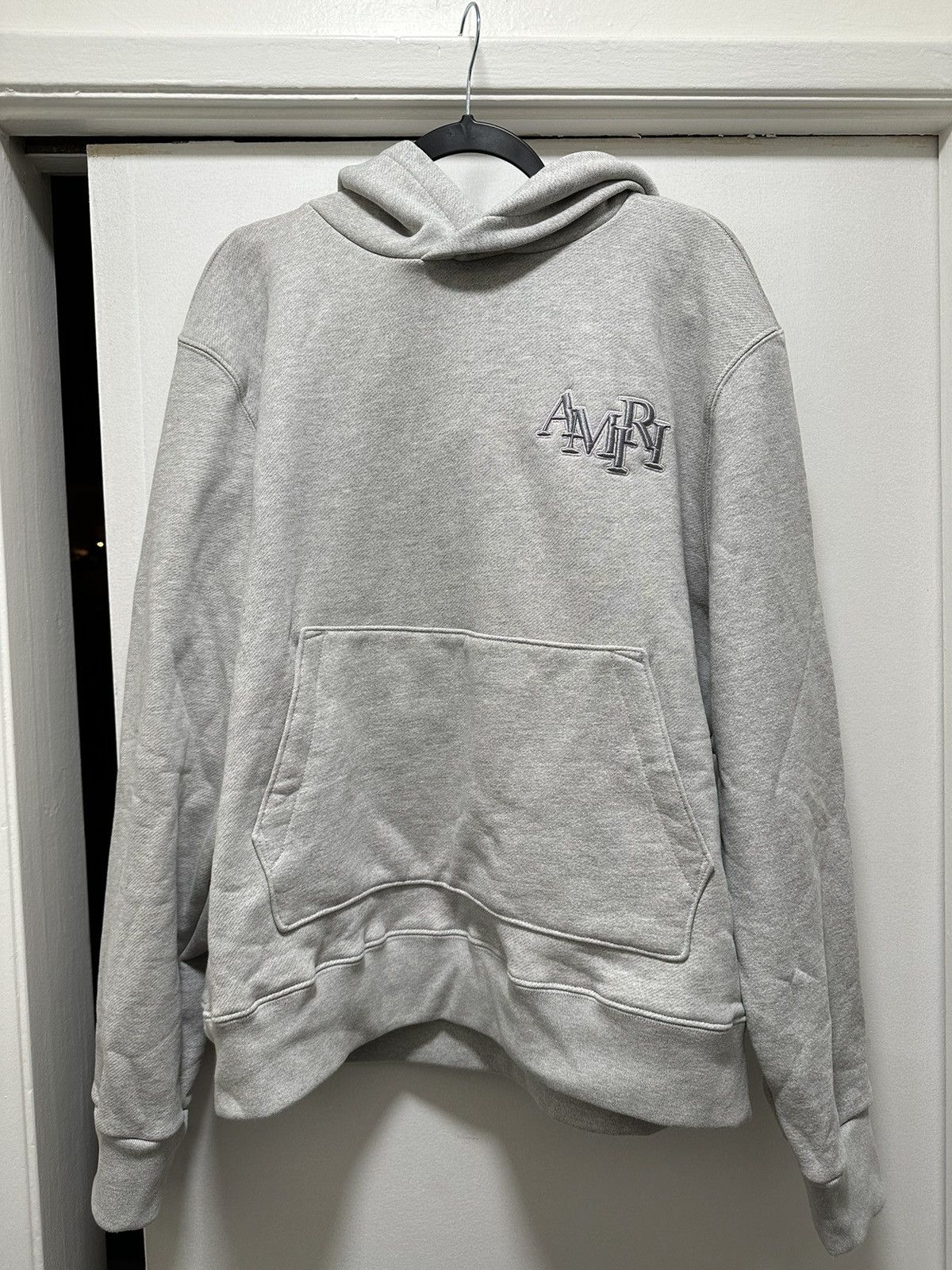 Image of Amiri Staggered Hoodie in Grey, Men's (Size XL)