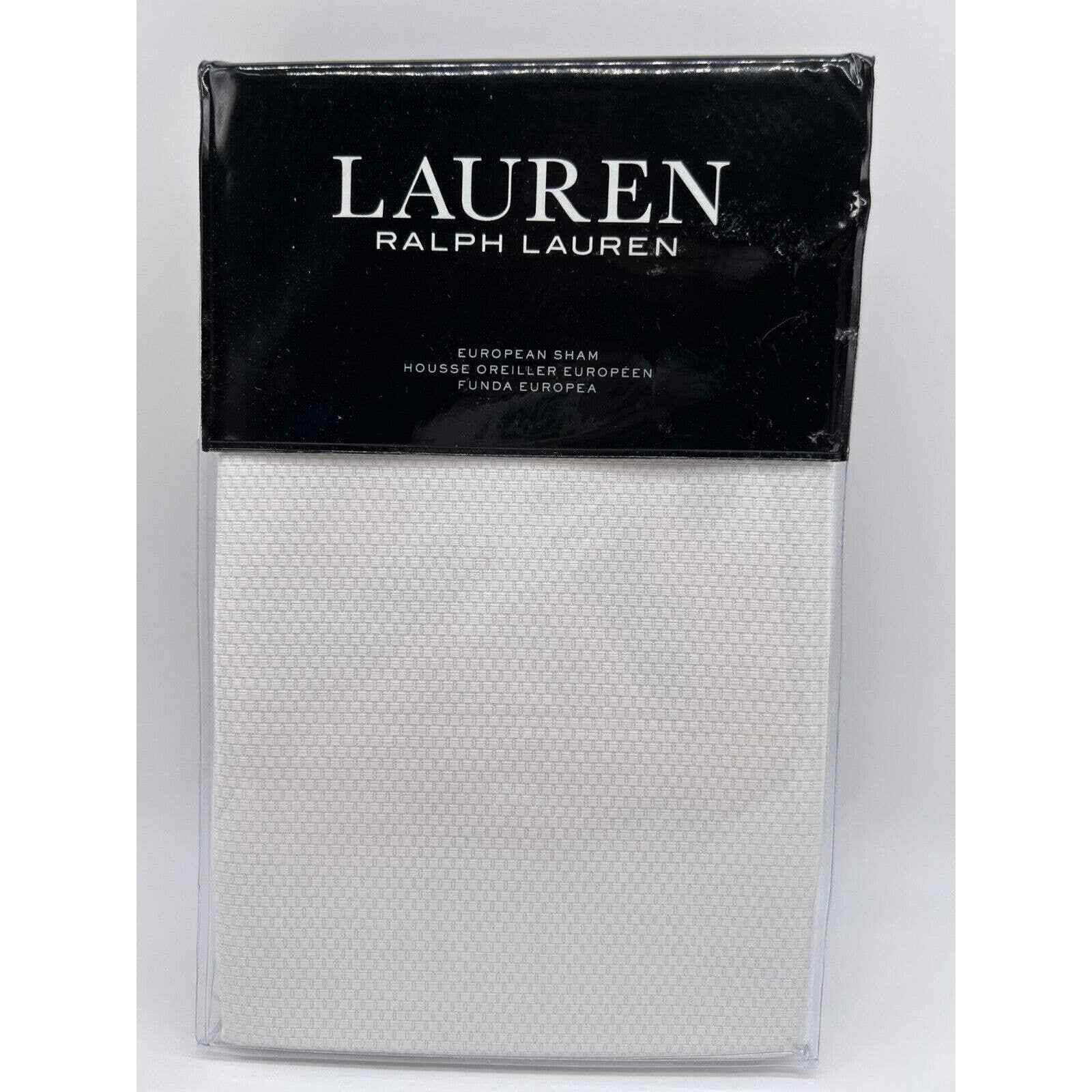 Ralph Lauren EDEN sold White/Blue Trim Pique EURO Sham 26x26 $135 NWT.