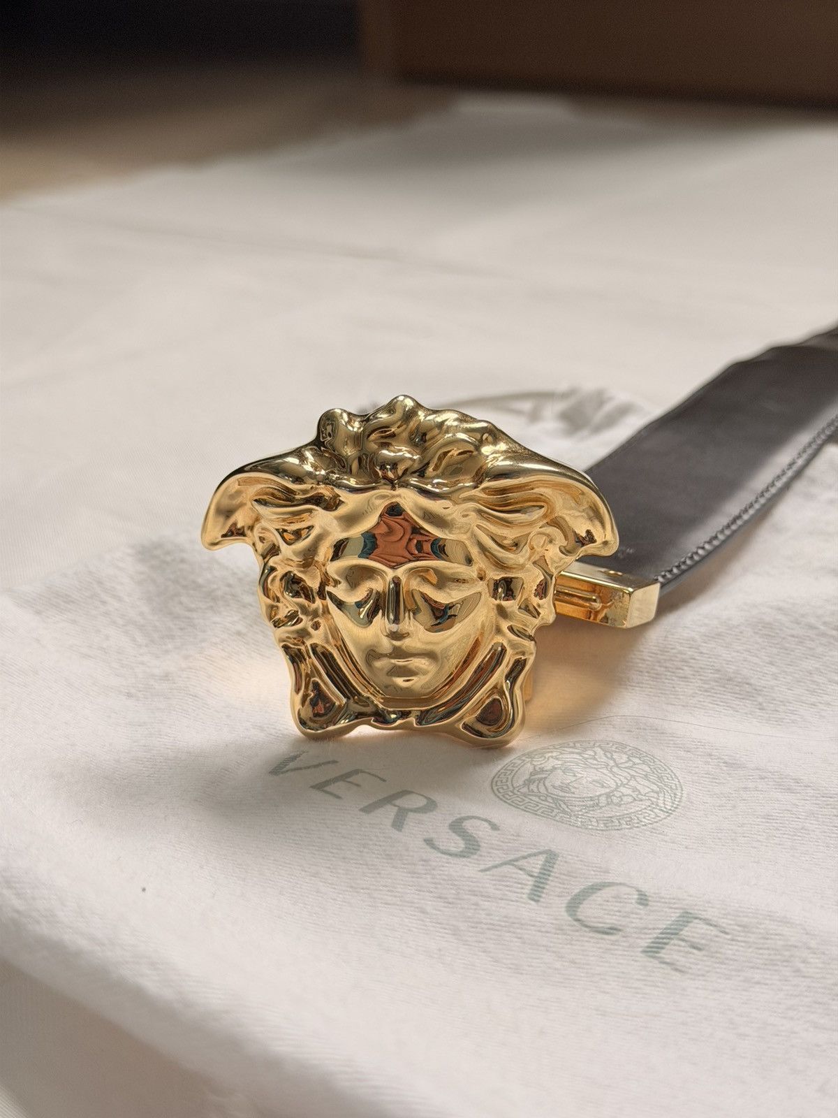 Versace Versace Medusa Reversible Baroque Leather Belt Made In Italy Size 32 - 1 Thumbnail