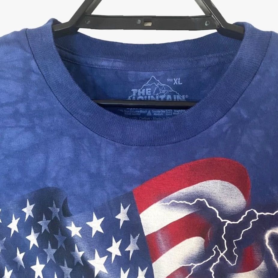 The Mountain VINTAGE The Mountain Bald Eagle T Shirt Tie Dye Long Sleeve Blue XL Mens USA Patriotic Bird 100% Cotton Shirt Size US XL / EU 56 / 4 - 5 Thumbnail
