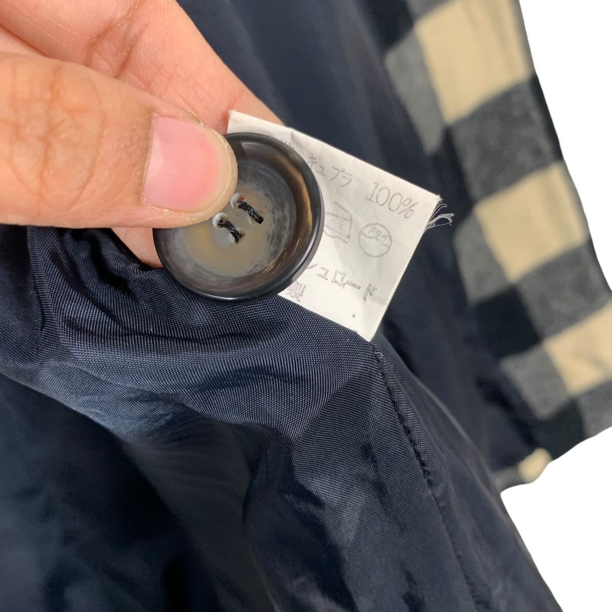 Japanese Brand SPLASH ROAD Checked Wool Coat Jacket #2265-C100 Size XL / US 12-14 / IT 48-50 - 17 Thumbnail