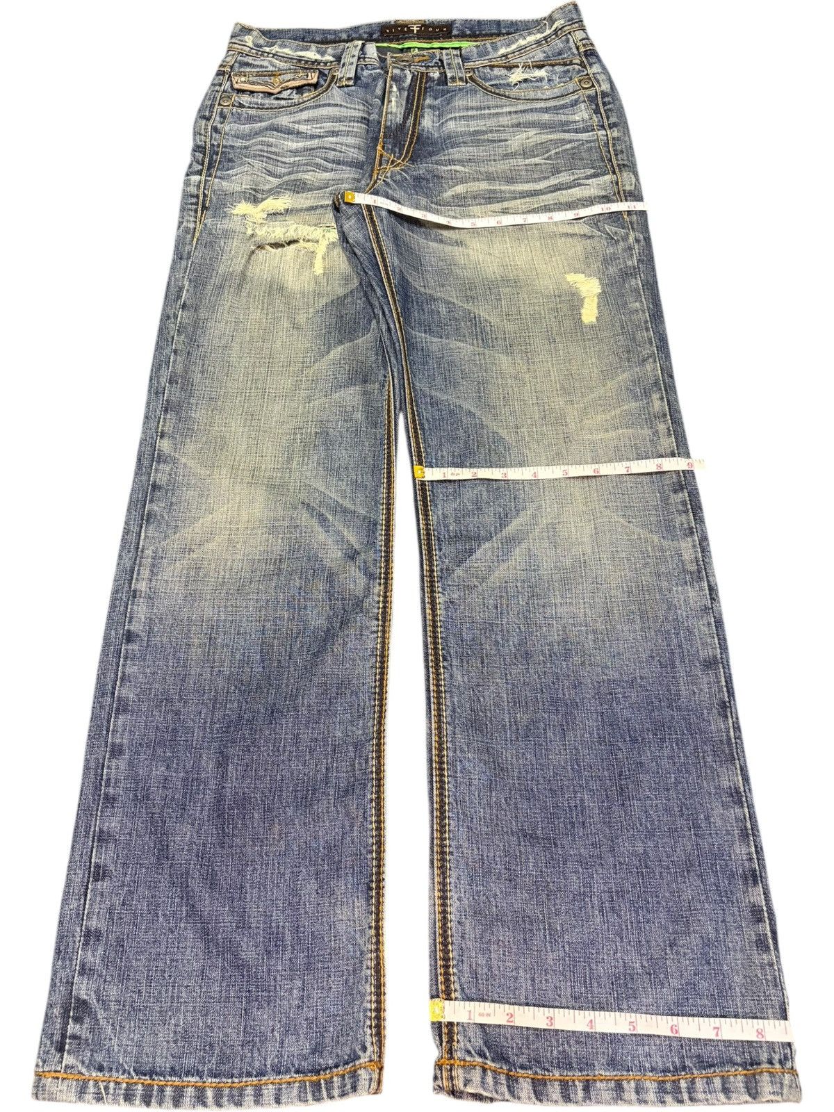 Five Four Vintage Five Four Mud Wash Distressed Baggy Jeans Size US 30 / EU 46 - 8 Thumbnail