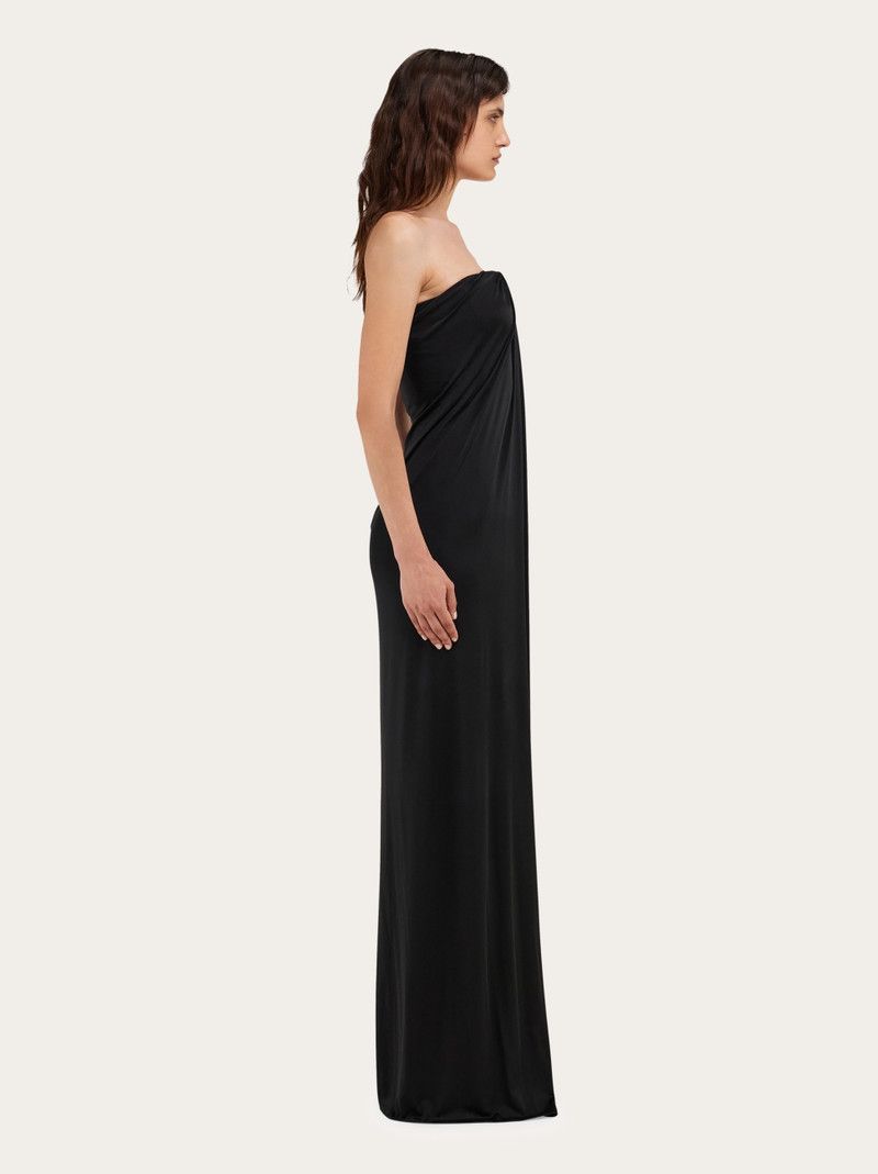 Salvatore Ferragamo o1s1rm0426 Strapless Maxi Dress in Black Size M / US 6-8 / IT 42-44 - 3 Thumbnail