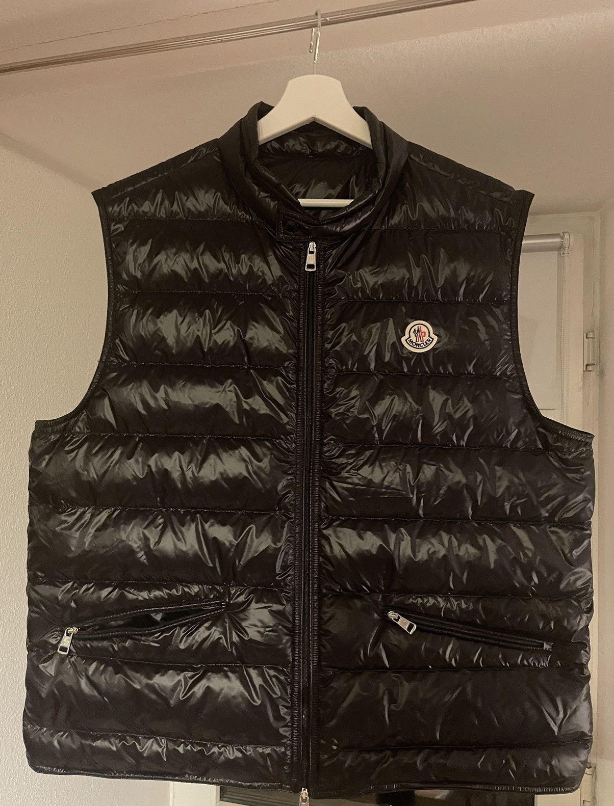 image of Moncler Vest - Gui Quilted Zipped Gilet in Black, Men's (Size 2XL)