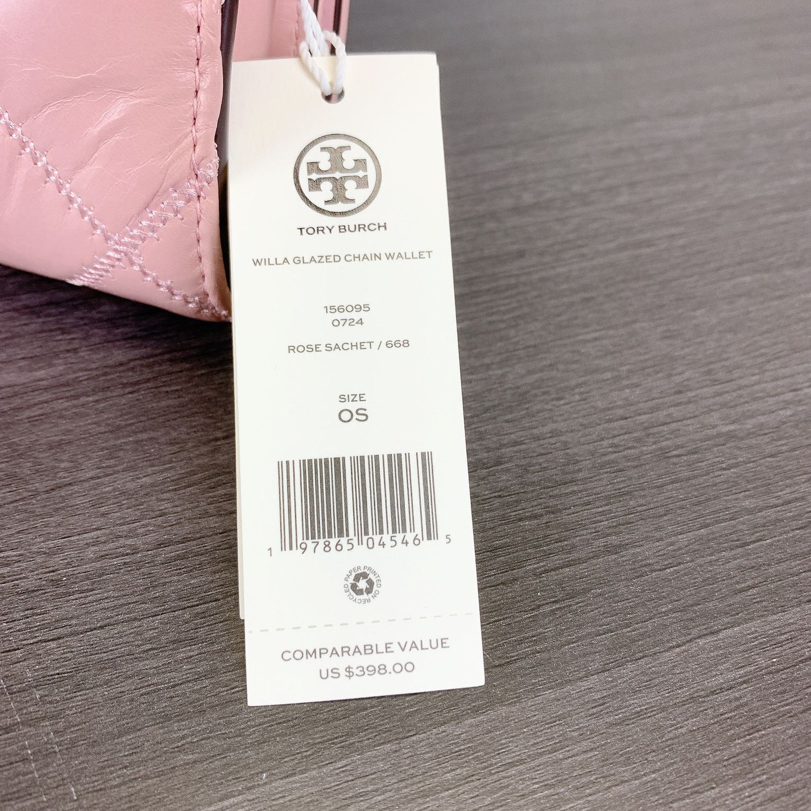 Tory Burch Tory Burch 156095 WILLA GLAZED CHAIN WALLET IN ROSE SACHET Size ONE SIZE - 10 Thumbnail