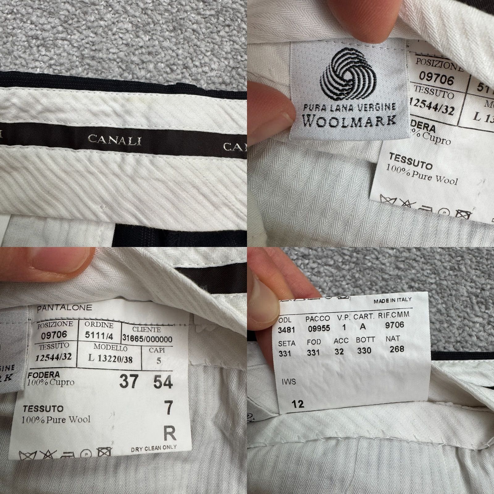 Canali Canali Wool Pinstriped Dress Pants Men 37x29 Navy Blue Cuffed Pleated Front Work Dress Pants Regular Fit Mens Blue Pinstriped Wool Pant Size US 37 - 8 Thumbnail