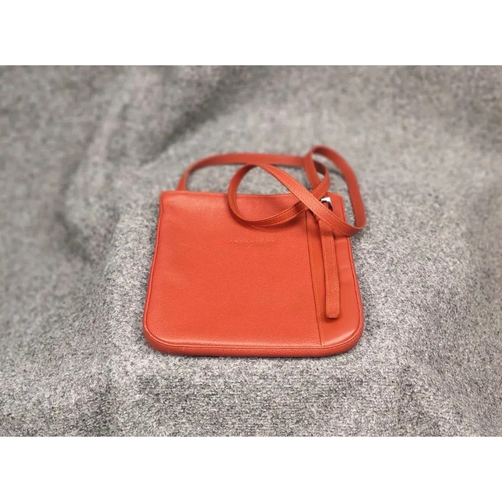 Longchamp VINTAGE Longchamp Design orange leather shoulder messenger Handbag Womens Luxure Size ONE SIZE - 2 Thumbnail