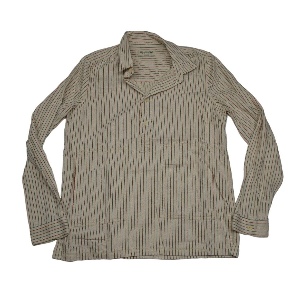 Madewell Madewell 1/2 button long sleeve shirt, white/red, medium Size M / US 6-8 / IT 42-44 - 1 Thumbnail