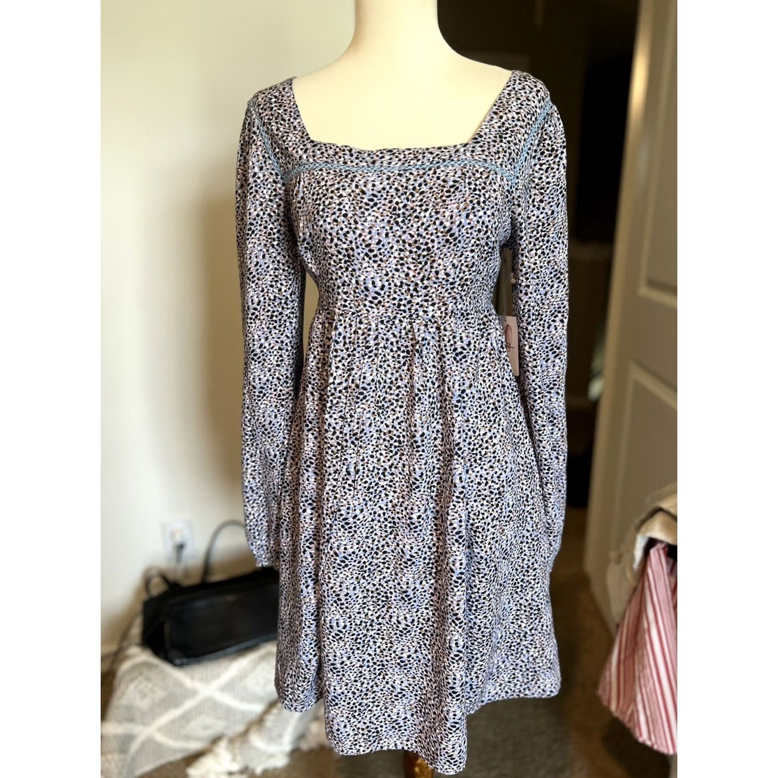 Jessica Simpson Jessica Simpson Dress Sundress Medium M Multicolor Floral Funky Print Knee Length Womens" Size M / US 6-8 / IT 42-44 - 4 Thumbnail