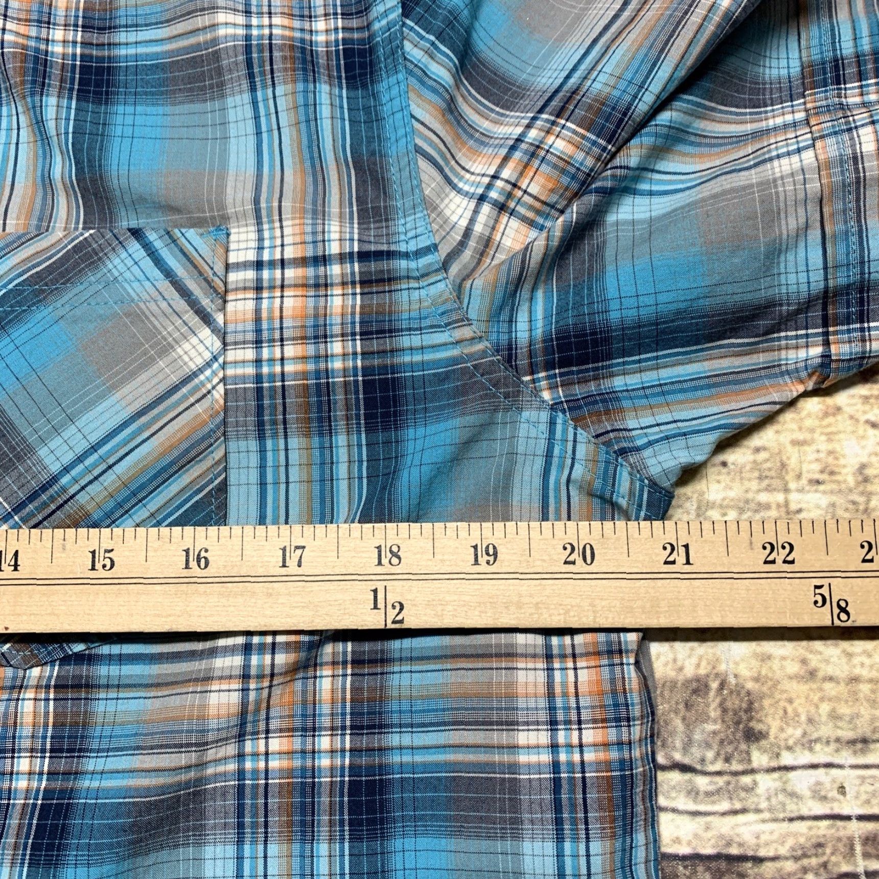 Vintage Ruff Hewn Mens Shirt Short Sleeve Small Blue Teal Plaid Western Button-Down Size US S / EU 44-46 / 1 - 7 Thumbnail