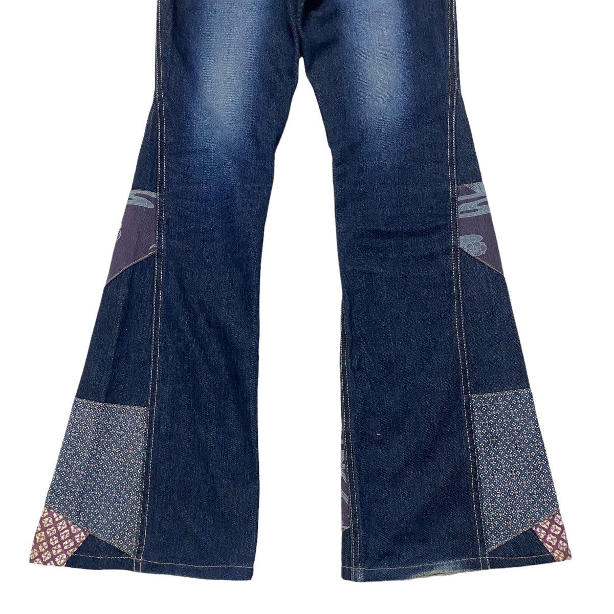 Japanese Brand SCANDAL COWBOY Denim Super Flare Patchwork Jeans Size US 28 / EU 44 - 13 Thumbnail