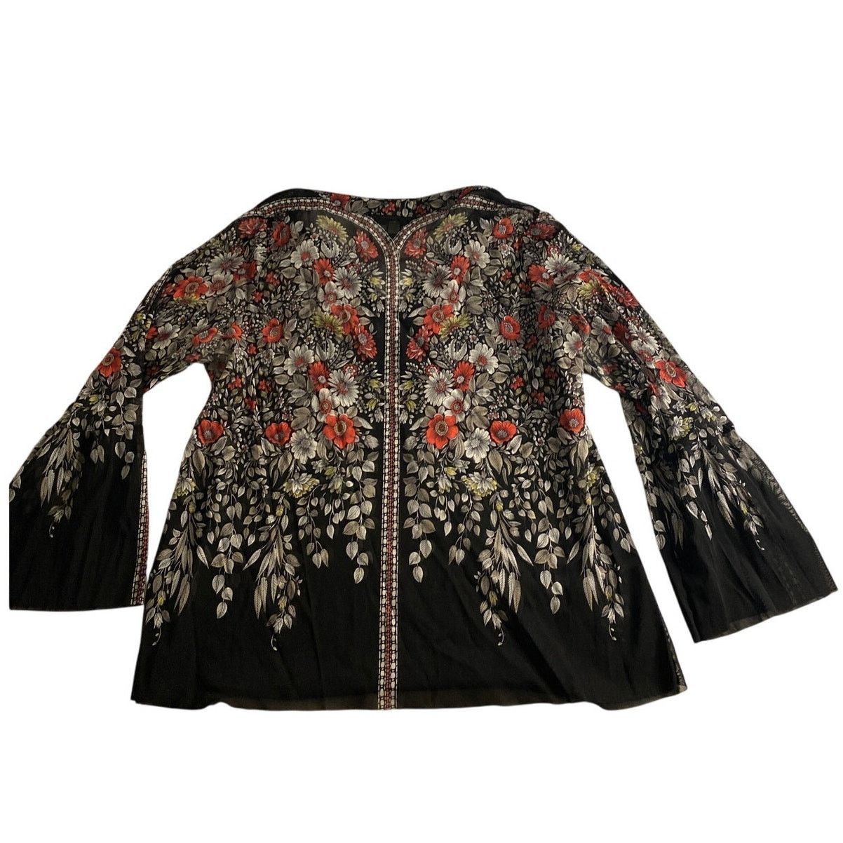 Other Boho Floral Embroidered Bell Sleeve Black Blouse INC 1X Size XXL / US 16-18 / IT 52-54 - 5 Thumbnail
