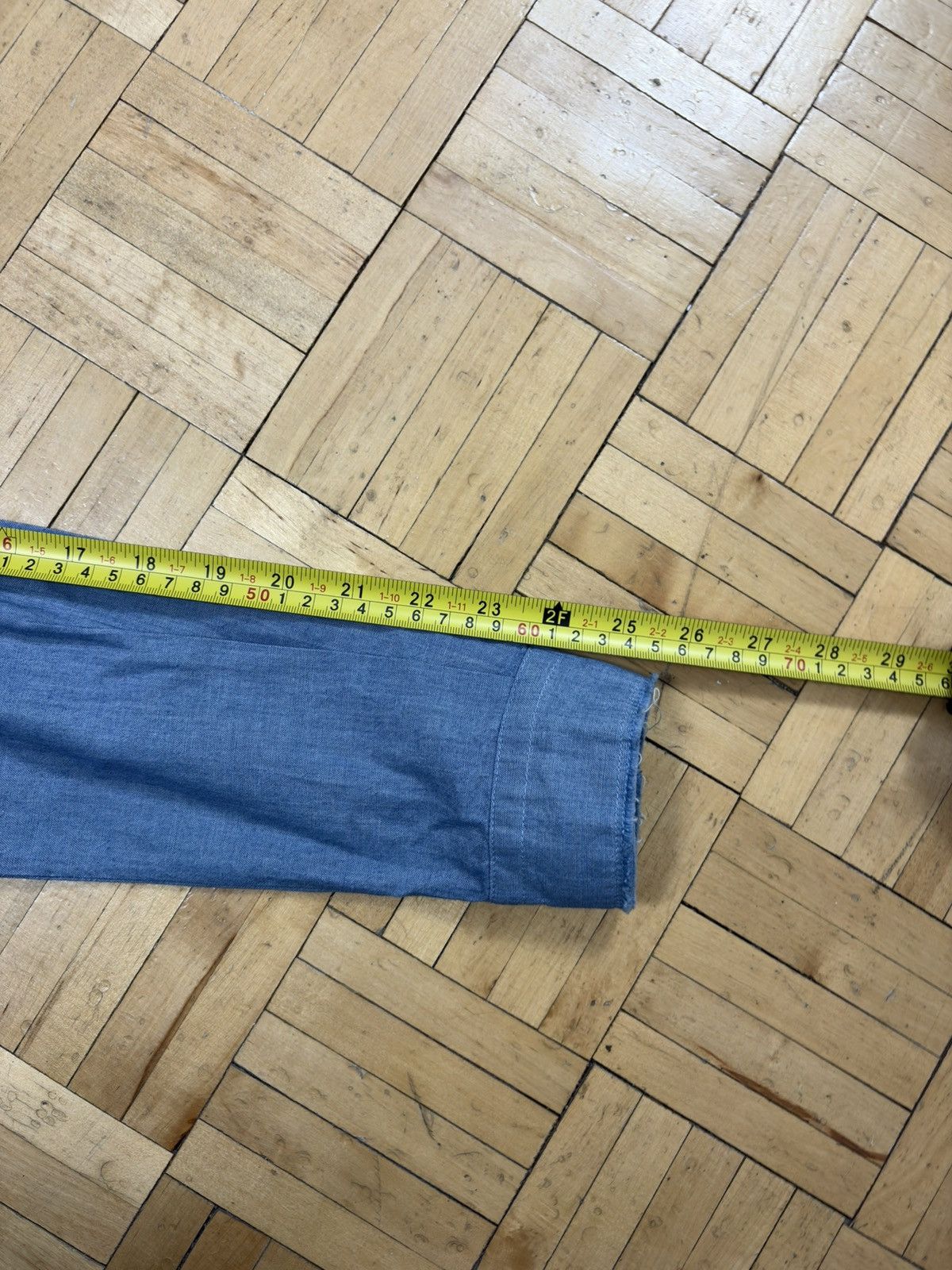 Officina36 Officina36 Avant Garde Blue Pearl Snap Patchwork Shirt Size US S / EU 44-46 / 1 - 5 Thumbnail