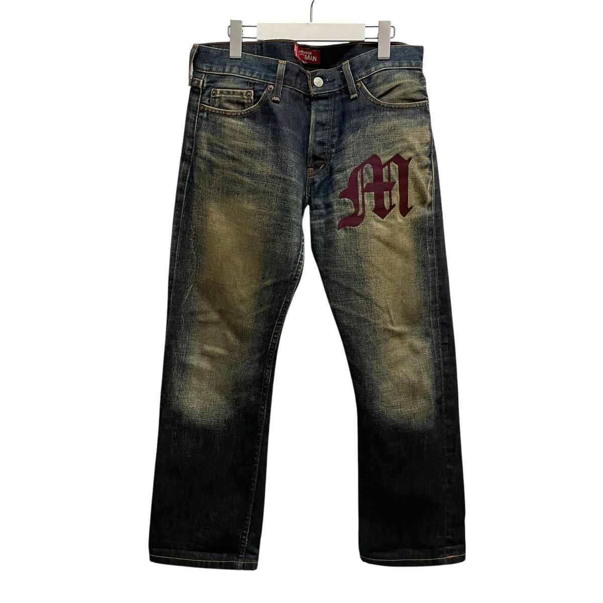 Comme des Garcons Gothic M Logo Straight Leg Denim Size US 33 - 1 Thumbnail