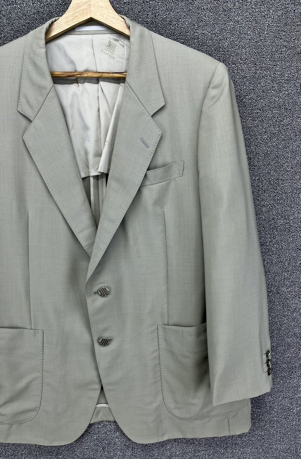 Lanvin Vintage Lanvin Paris Rare Wool Blazer Coat Jacket Size US L / EU 52-54 / 3 - 3 Thumbnail