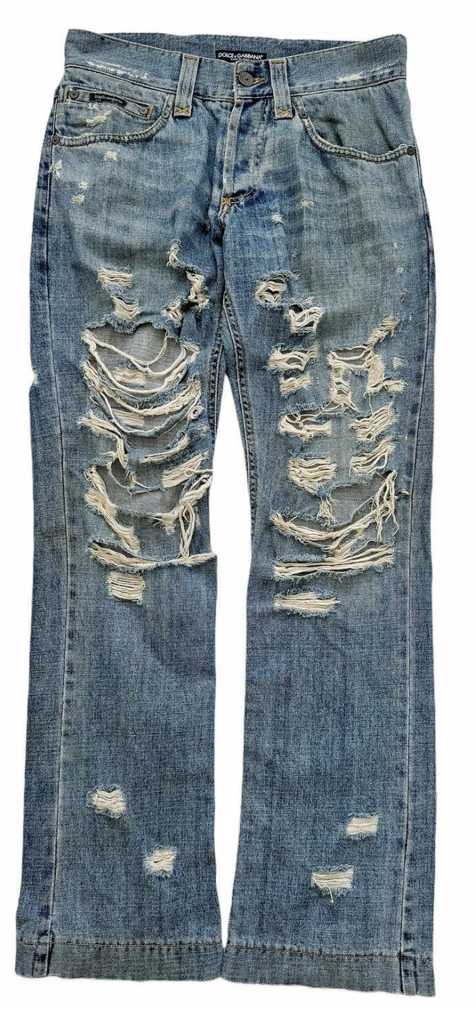 Dolce & Gabbana Dolce & Gabbana Shredded Distressed Denim Size US 30 / EU 46 - 1 Thumbnail