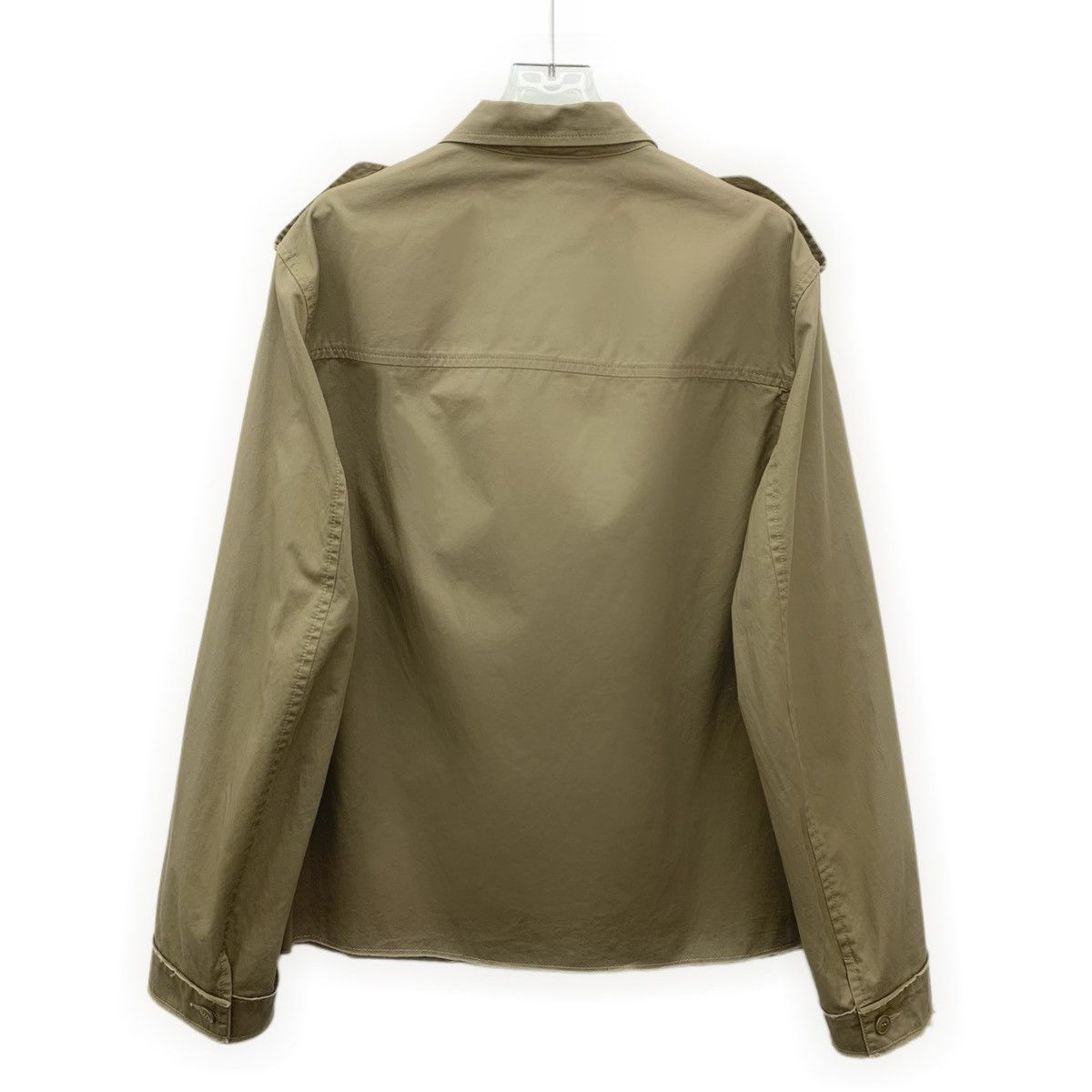 Celine Celine Army Green Linen Blend Long Sleeve Shirt K26WX Size S / US 4 / IT 40 - 2 Thumbnail