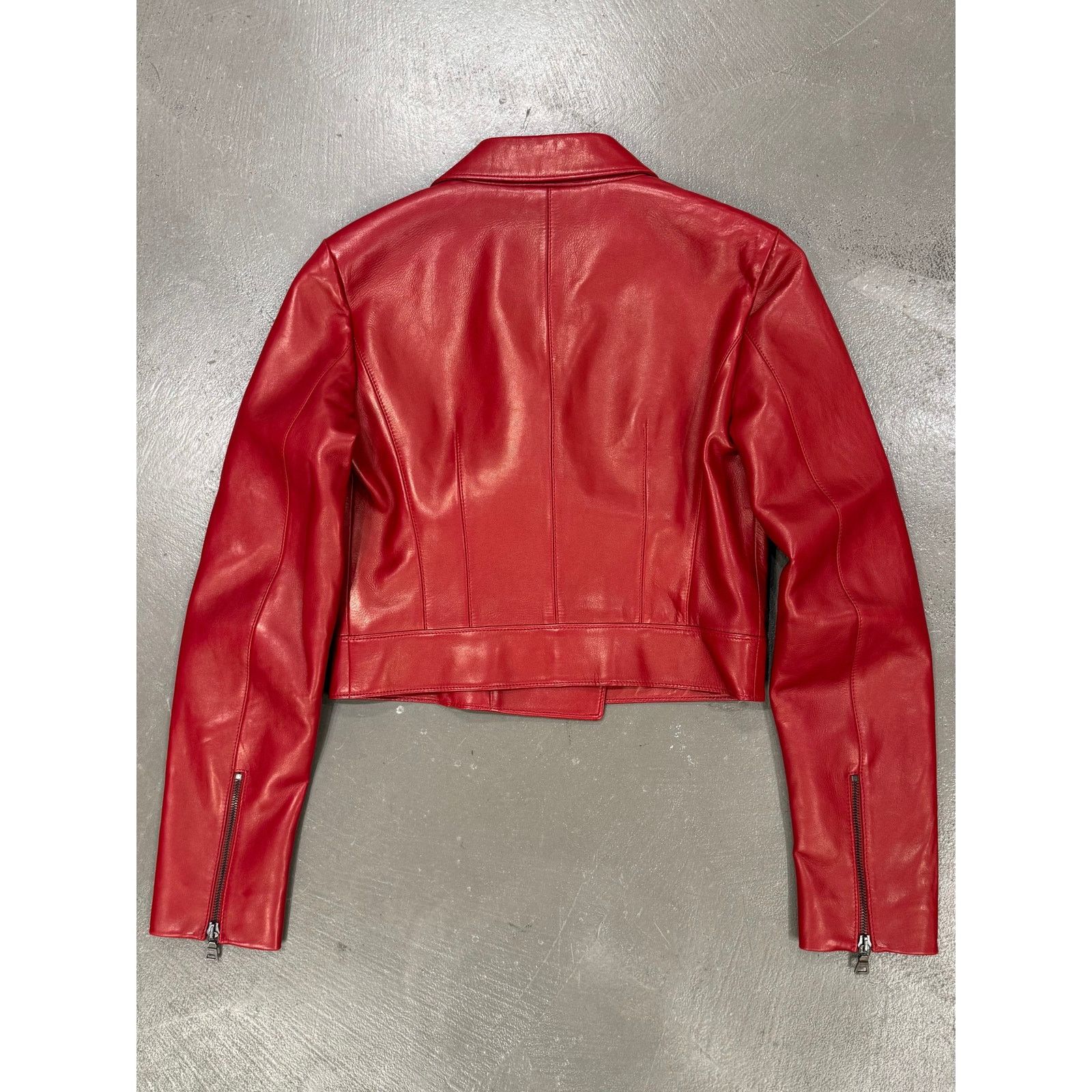 Prada 2000s Prada red biker leather jacket Size US S / EU 44-46 / 1 - 3 Thumbnail