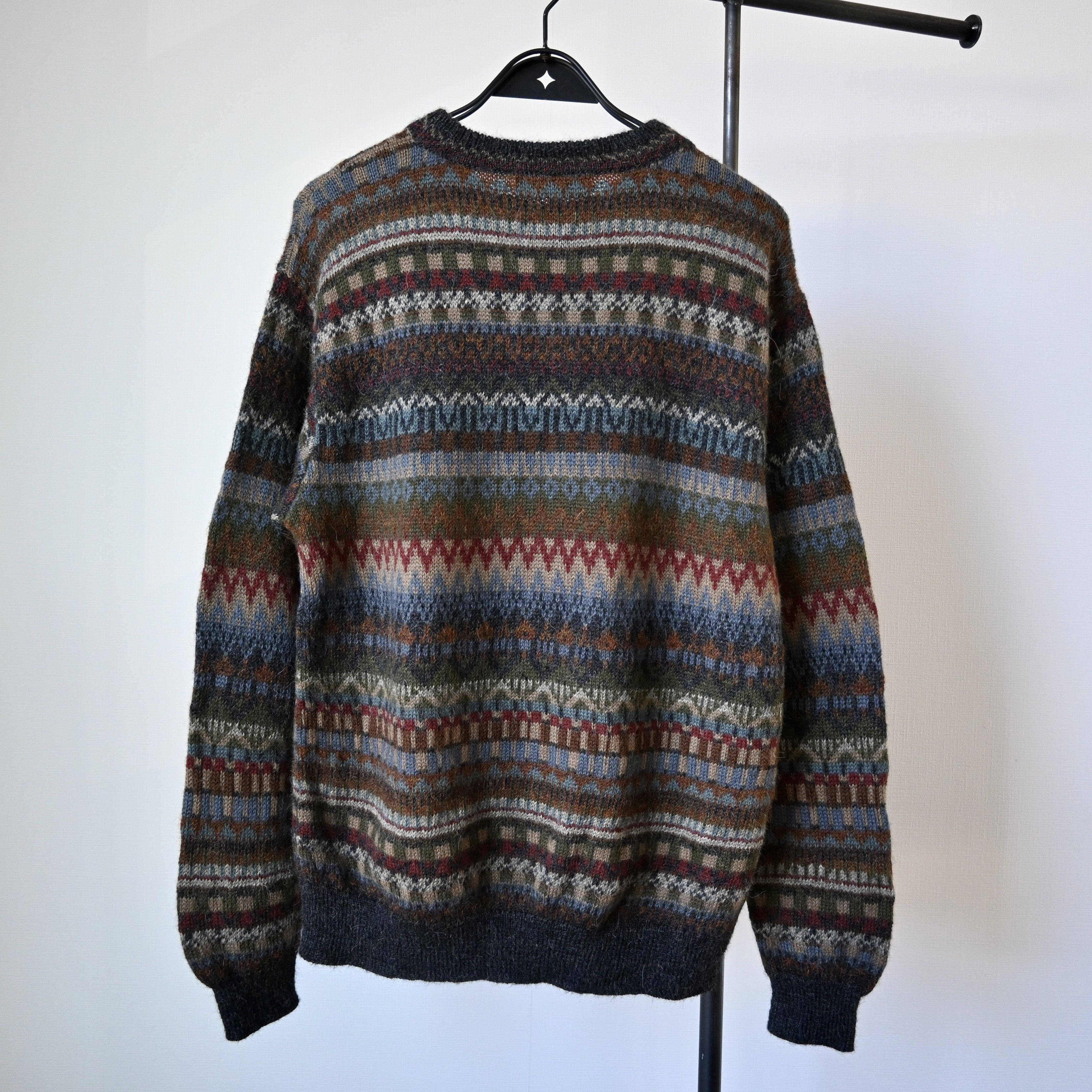 Vintage Vtg WALIKI 100% alpaca folklore striped sweater Size US L / EU 52-54 / 3 - 3 Thumbnail