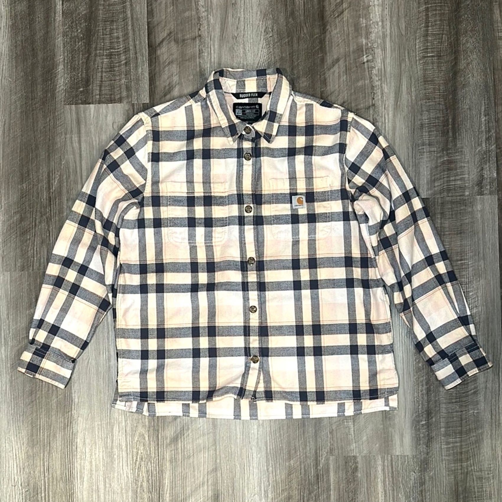 Carhartt Carhartt Button-Up Shirt Women Large Blue Plaid Long Sleeve Rugged Flex Loose Flannel Casual 90s Style Size L / US 10 / IT 46 - 2 Thumbnail
