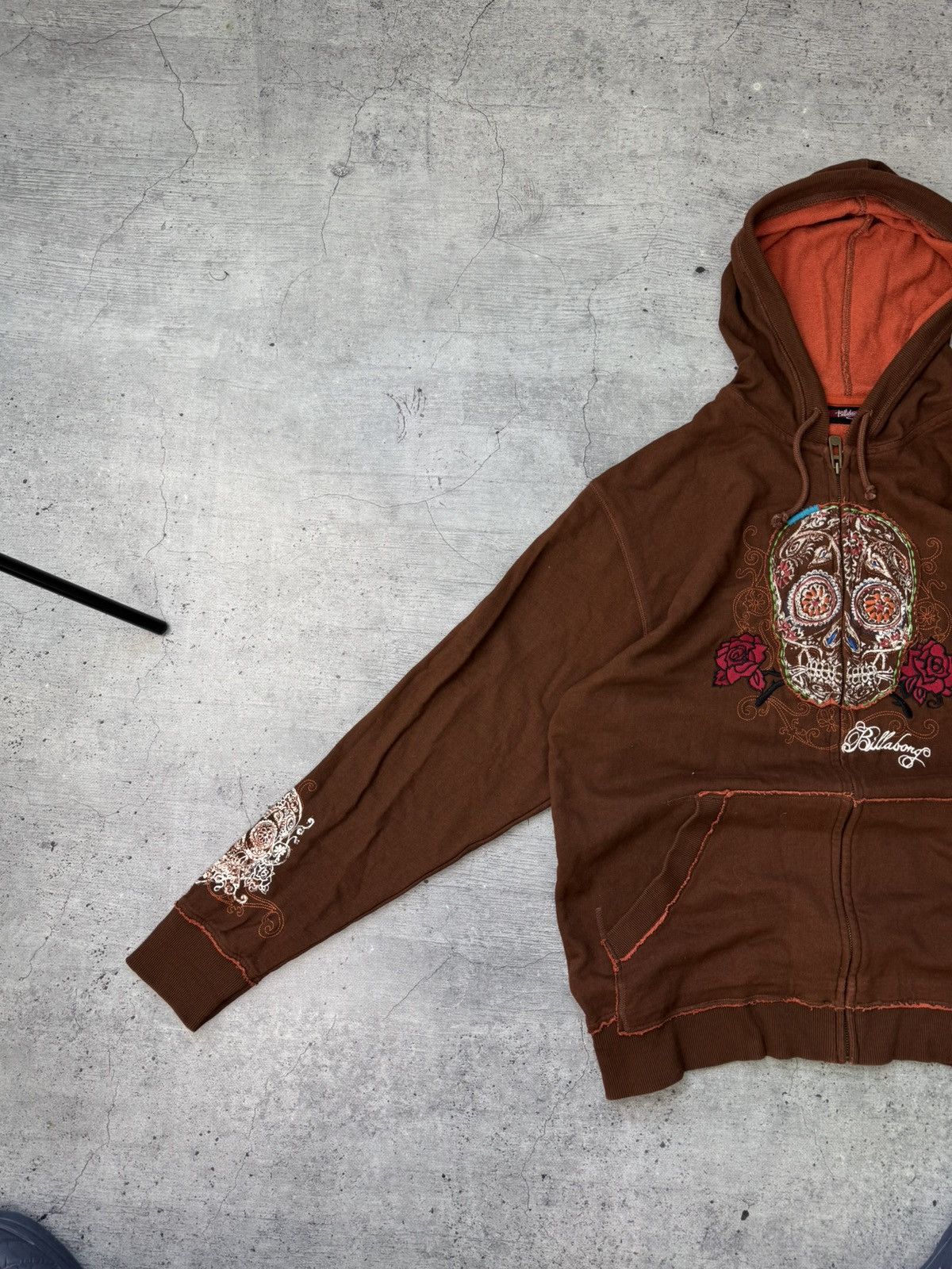 Billabong VINTAGE Y2K BROWN "BILLABONG" ZIP UP HOODIE Size US XL / EU 56 / 4 - 3 Thumbnail