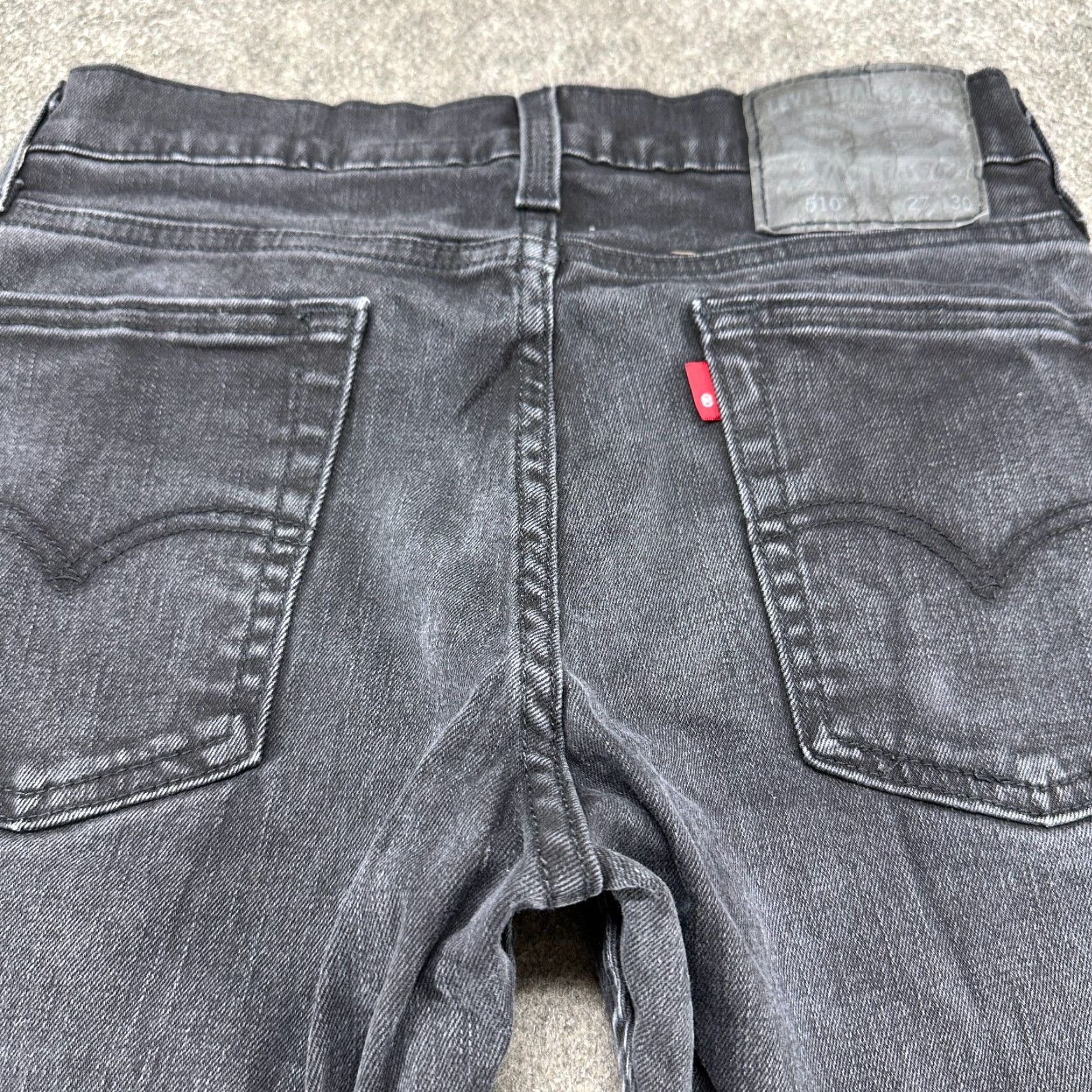 Levi's Levi's 510 Jeans Men Slim Skinny 27x30 Black Medium Wash Denim Cotton Spandex 5-Pocket Size US 27 - 6 Thumbnail
