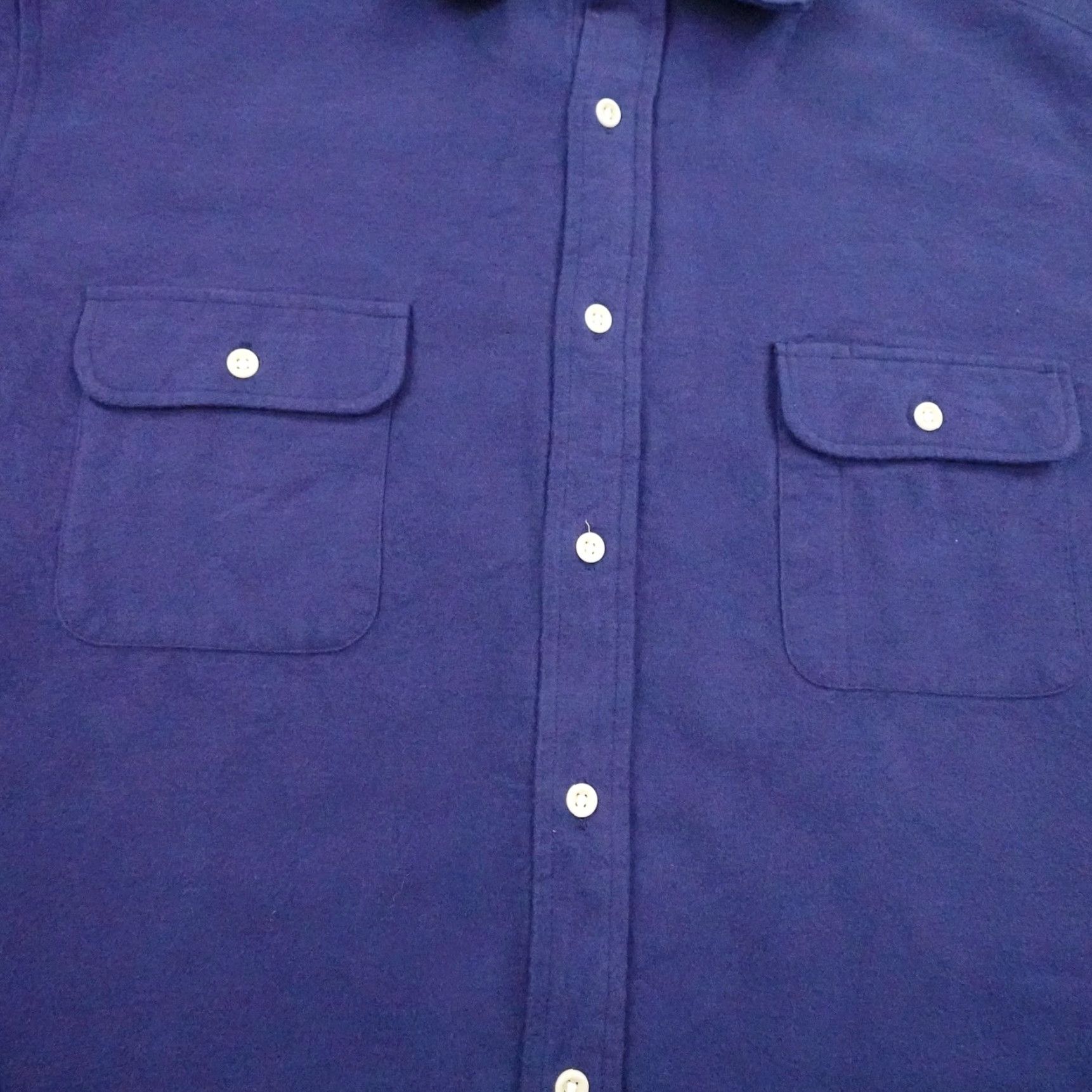 Taylor Stitch Shirt Mens XL 46 Blue Flannel Button Up Field Utility USA