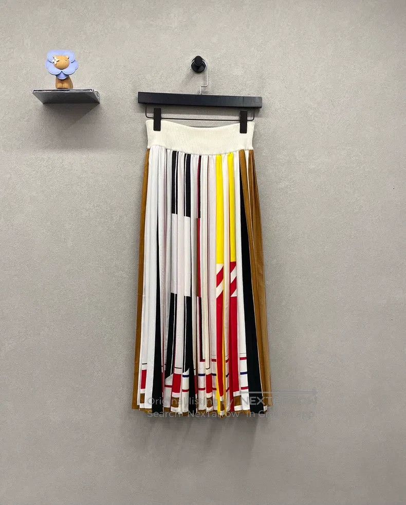 Hermes Hermes Multicolored Pleated Long Skirt Size 24" / US 00 / IT 34 - 2 Thumbnail