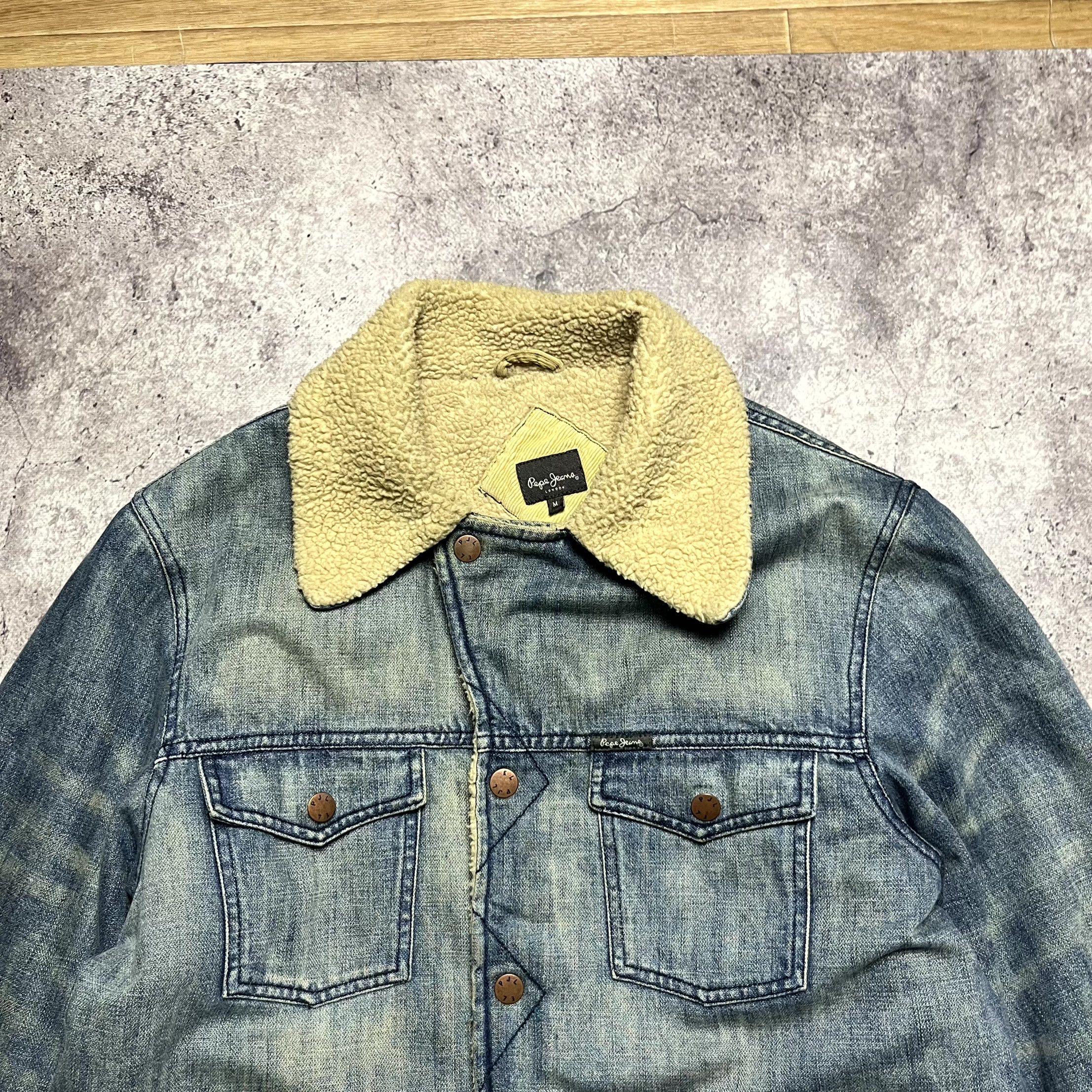 Pepe Jeans Pepe Jeans Sherpa Denim Washed Blue Trucker Jacket Size M Size US M / EU 48-50 / 2 - 10 Thumbnail