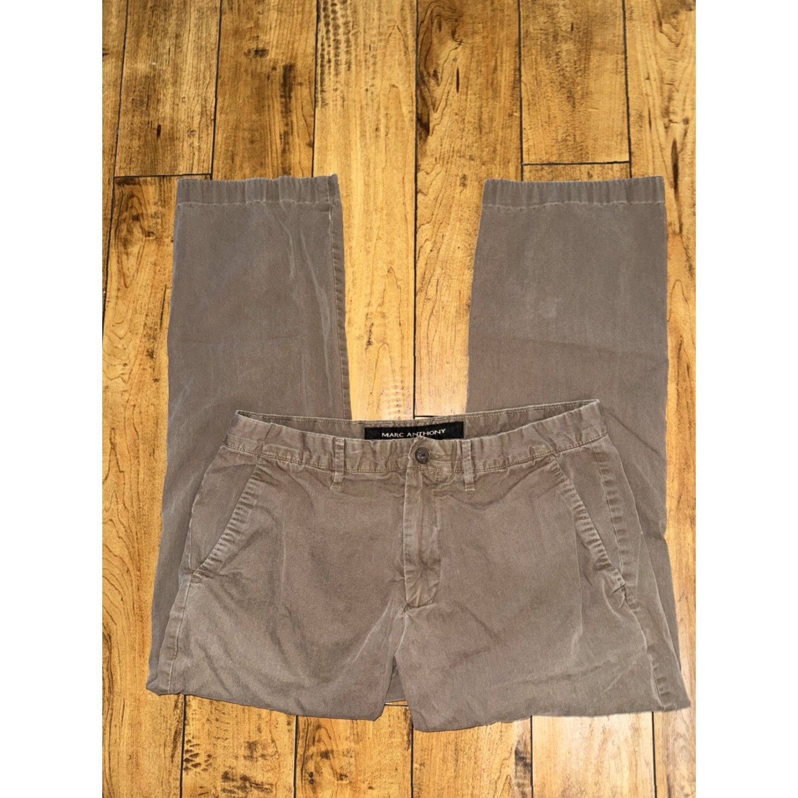 Vintage VINTAGE Marc Anthony Chino Pants Mens 34 28 Taupe Brown Inseam 28 Regular Size 34 Pants Size US 34 / EU 50 - 3 Thumbnail