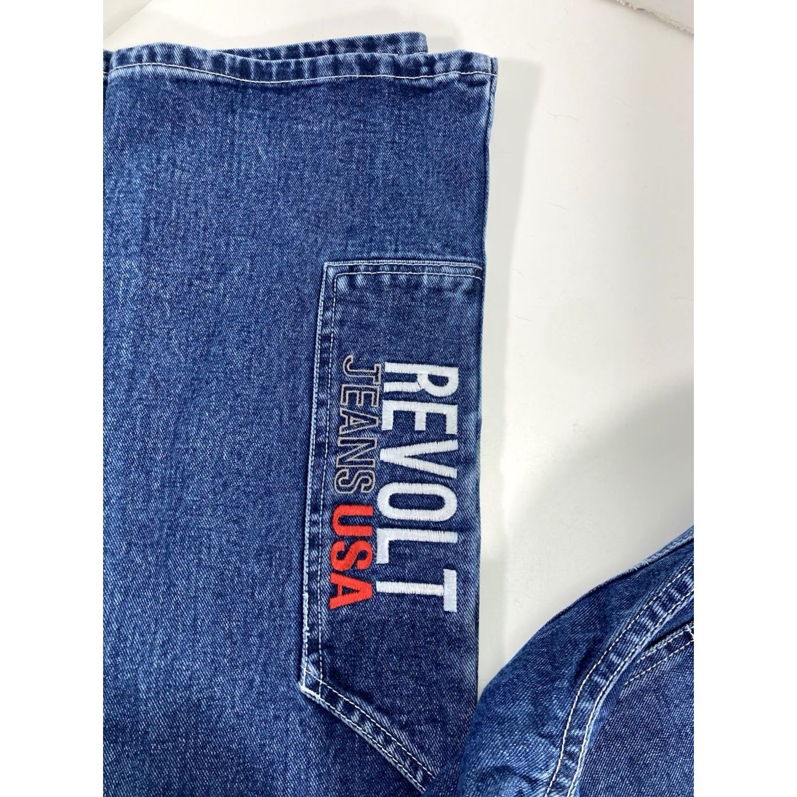 Denime VINTAGE Revolt Fit Flair Jeans Women 26X30 Blue Denim Bootcut 100% Cotton NOS NWT Size 26" / US 2 / IT 38 - 3 Thumbnail