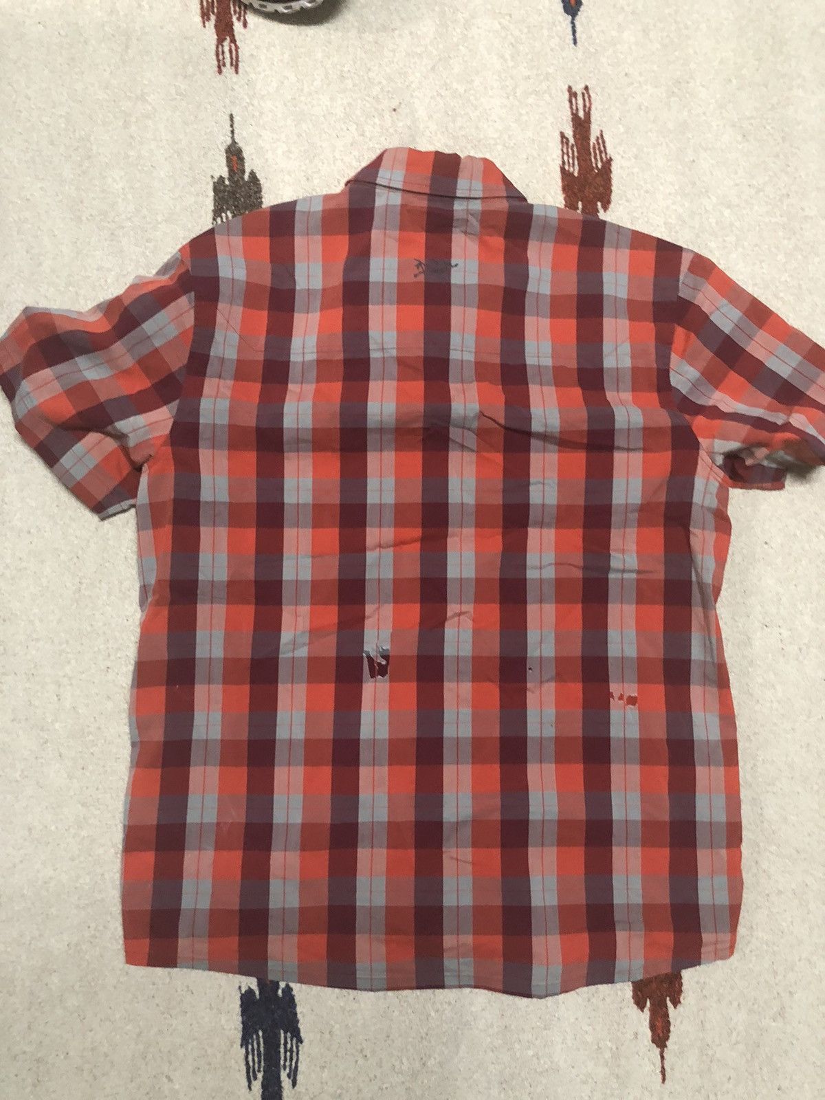 Arc'teryx Arcteryx Plaid Checkered Short Sleeve Button Up Shirt Maroon Size US L / EU 52-54 / 3 - 2 Thumbnail