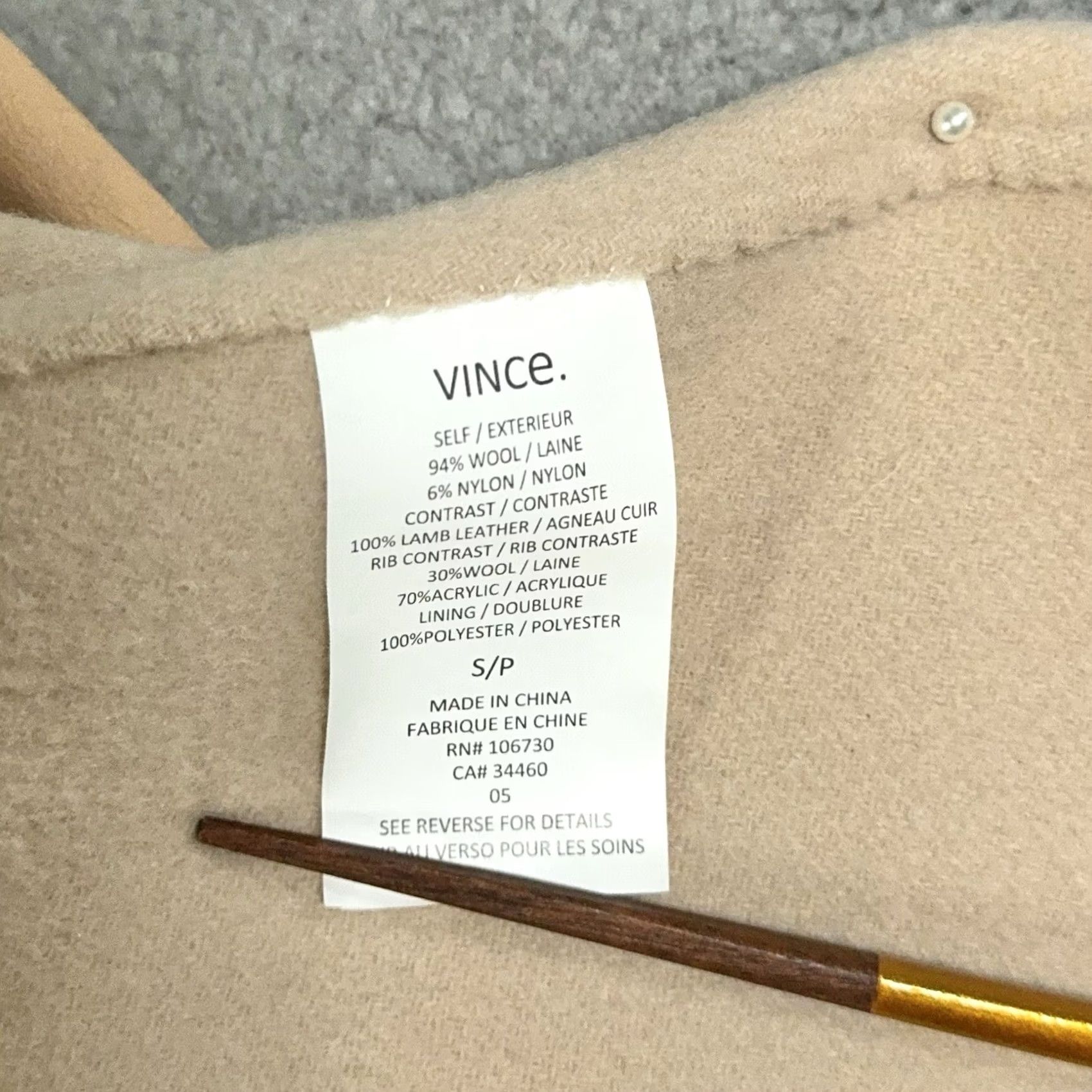 Vince Vince Womens Jacket Adult S Brown Wool Blend Lamb Leather Draped Coatigan Blazer Team: Vince Drape Neck Leather, Basic Designer Classy Open Front Size S / US 4 / IT 40 - 4 Thumbnail