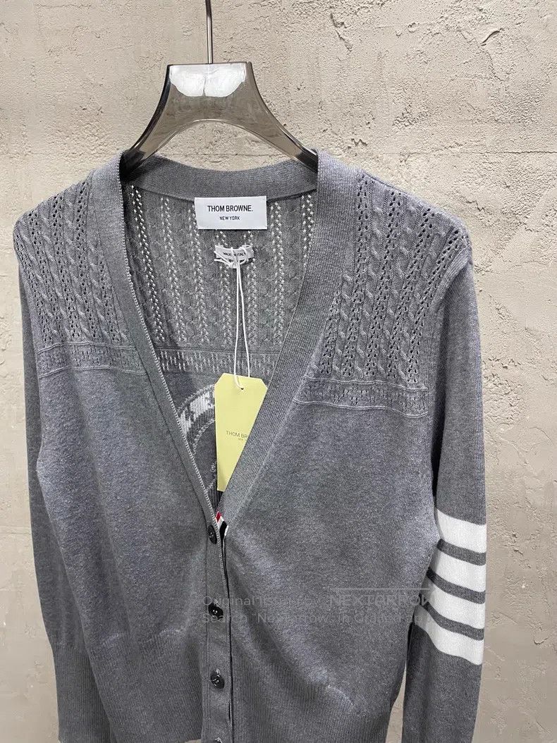 Thom Browne Thom Browne Grey Four-Striped Dog Knit Cardigan Size US XXS / EU 40 - 3 Thumbnail