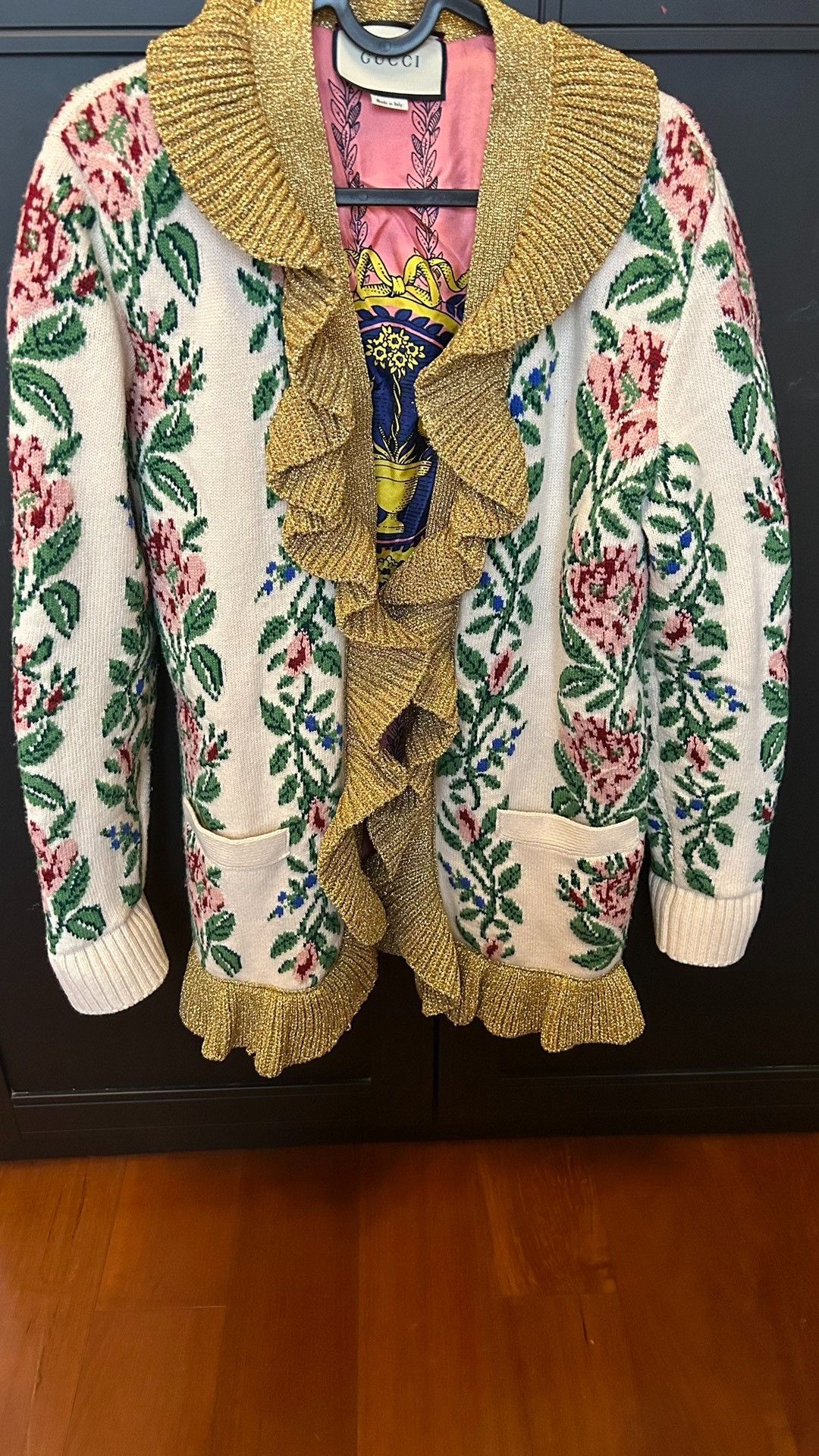 Gucci Gucci Gold silk floral thick sweater 2501-Nextarrow Size US S / EU 44-46 / 1 - 1 Thumbnail