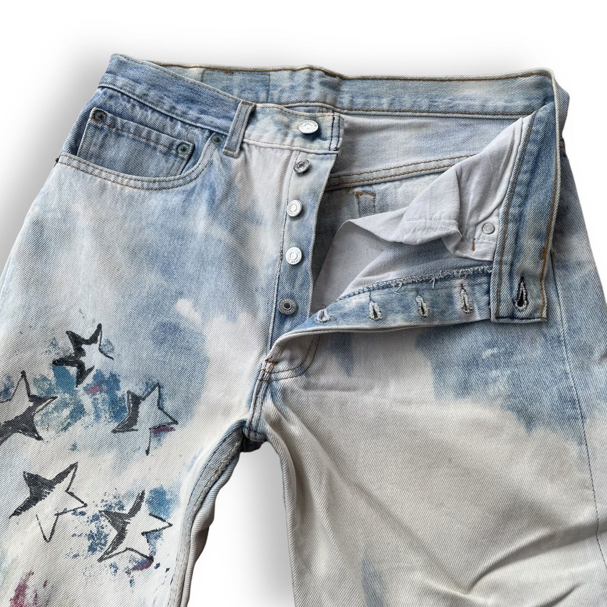 Levi's Vintage Clothing VINTAGE LEVIS 501 FLY BUTTON CUSTOM HANDMADE DENIM PANTS Size US 30 / EU 46 - 3 Thumbnail