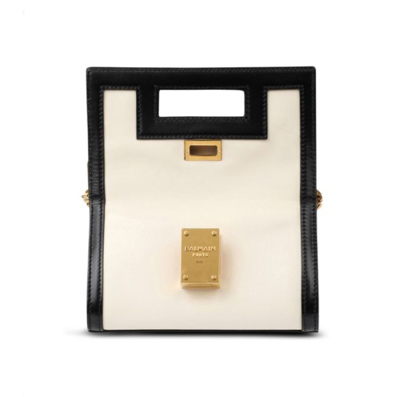 Balmain NWT BALMAIN 1945 Heritage Black White Bag Gold Chain $3450 Size ONE SIZE - 8 Thumbnail