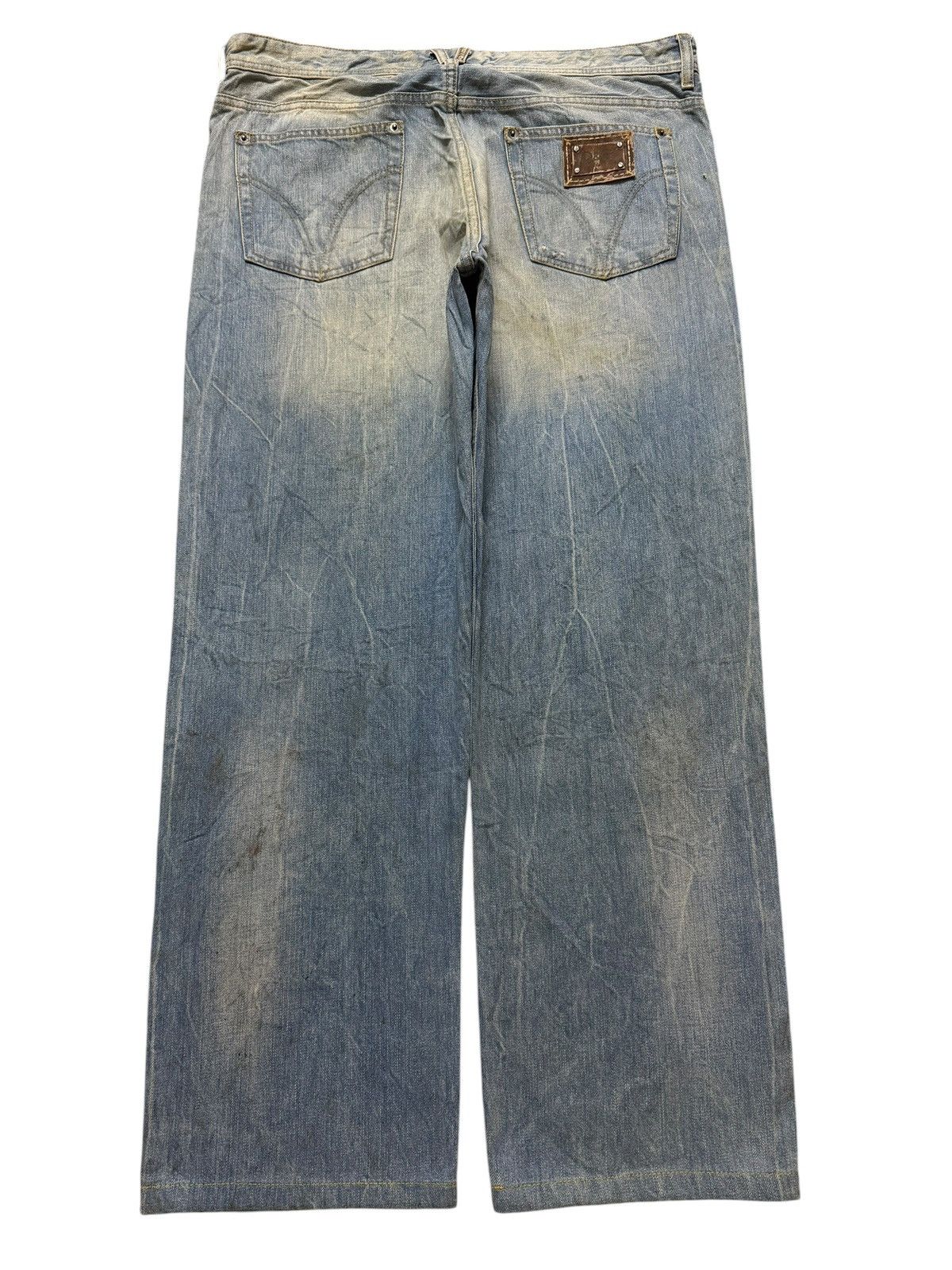 Dolce & Gabbana Vintage 90s Dolce & Gabbana Blue Faded Wash Wide Leg Loose Size US 36 / EU 52 - 2 Thumbnail