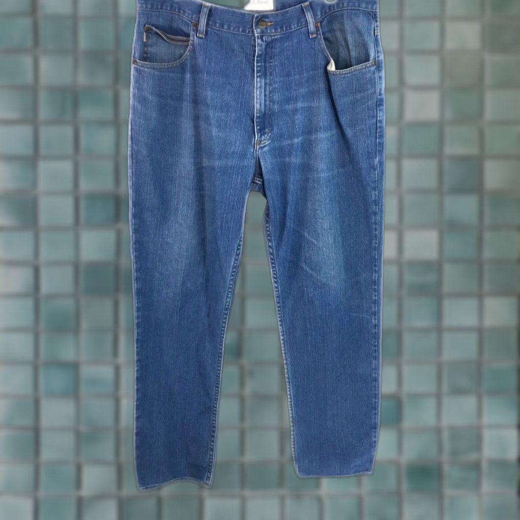 Vintage LL Bean Jeans Mens 38X30 Denim Blue Regular Straight 5-Pocket 1912 Size US 38 / EU 54 - 1 Thumbnail