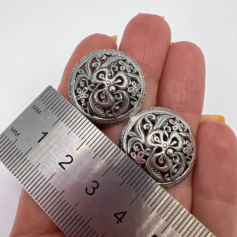 Vintage Vintage Sterling Silver 925 Filigree Clip On Earrings 8.6g Size ONE SIZE - 3 Thumbnail